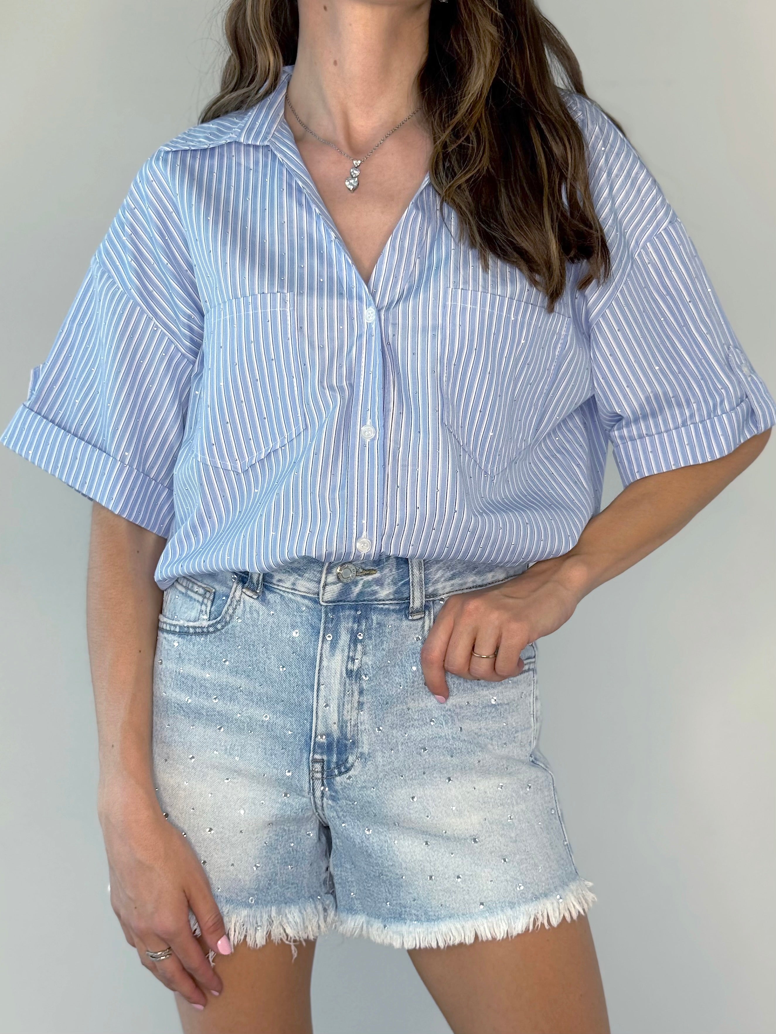 CAMICIA GESSATA STRASS
