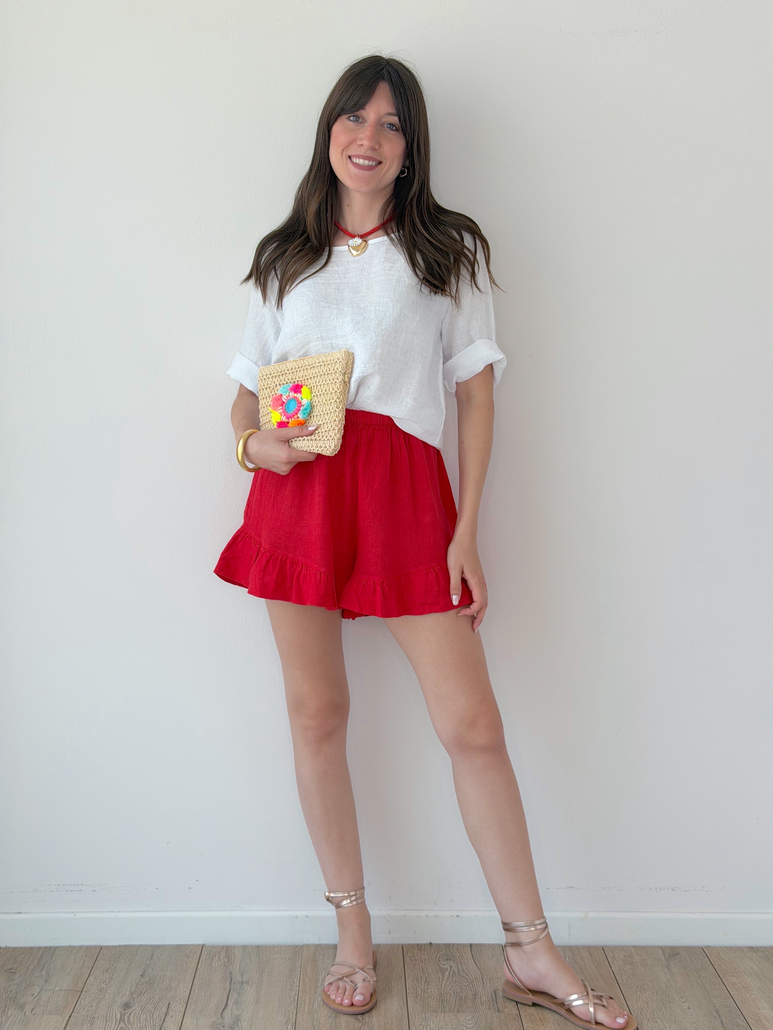 T-SHIRT LINO CON BOTTONCINI POSTERIORI