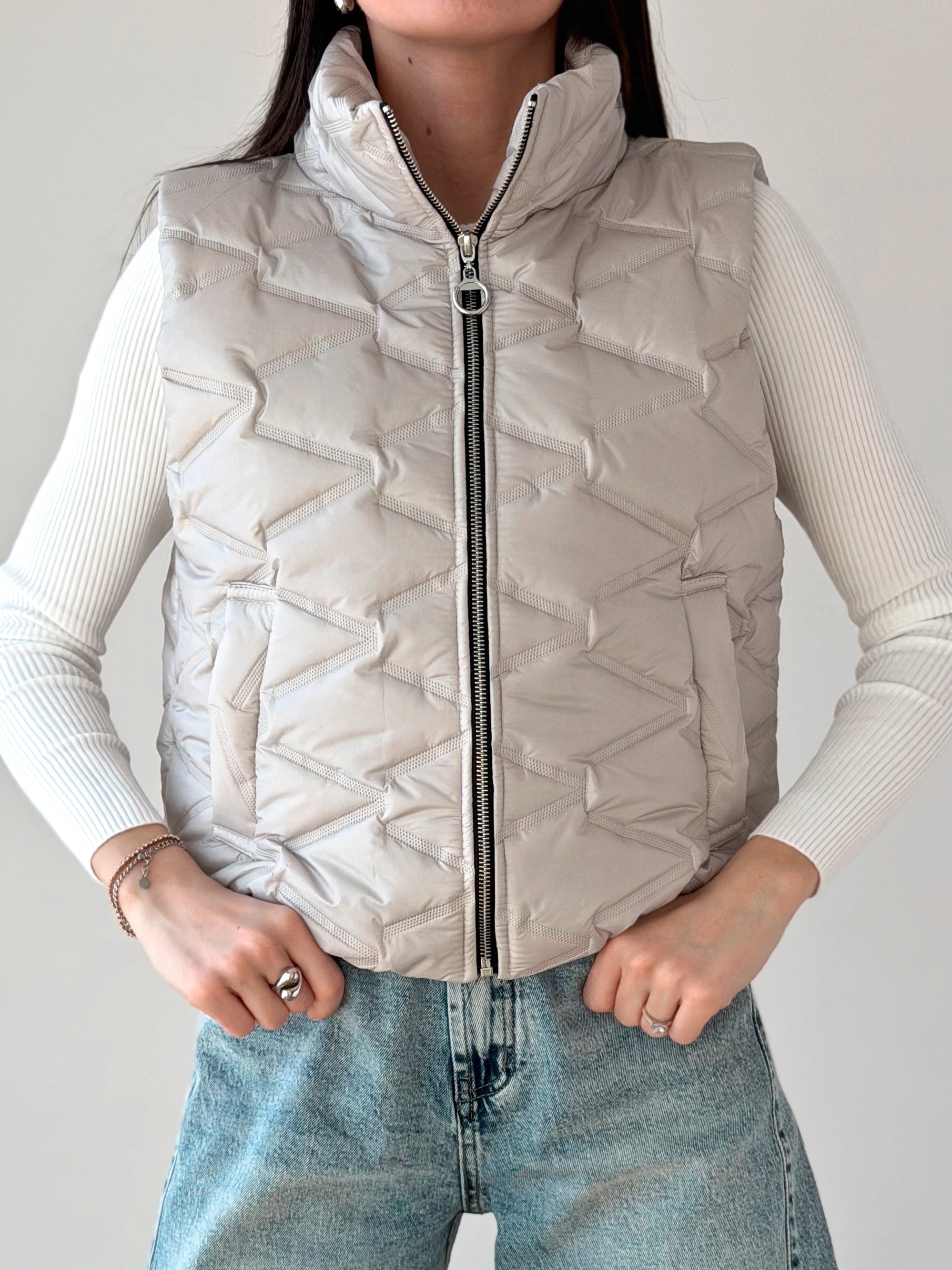 SMANICATO TRAPUNTATO SABBIA