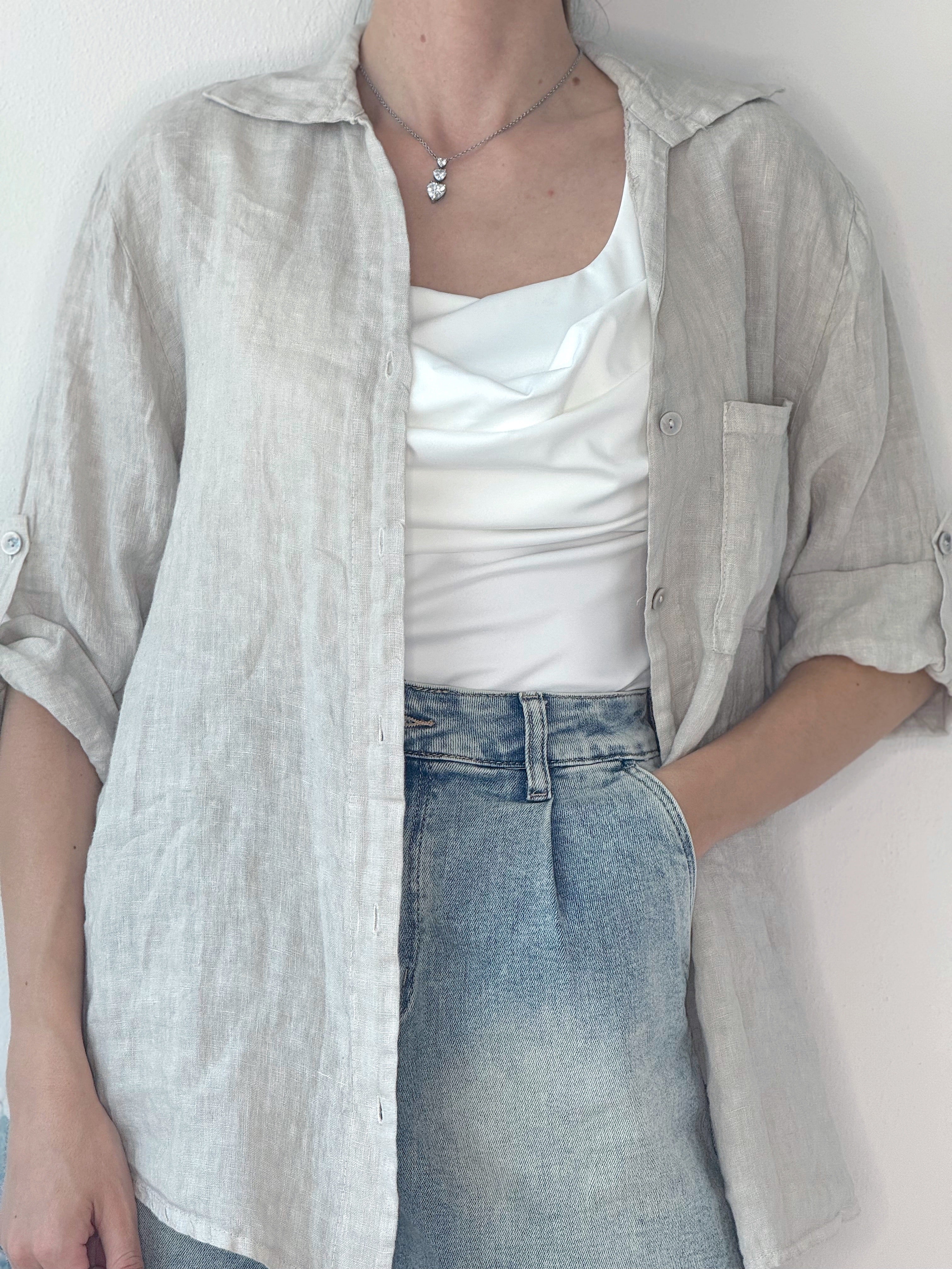 CAMICIA SABBIA 100% LINO