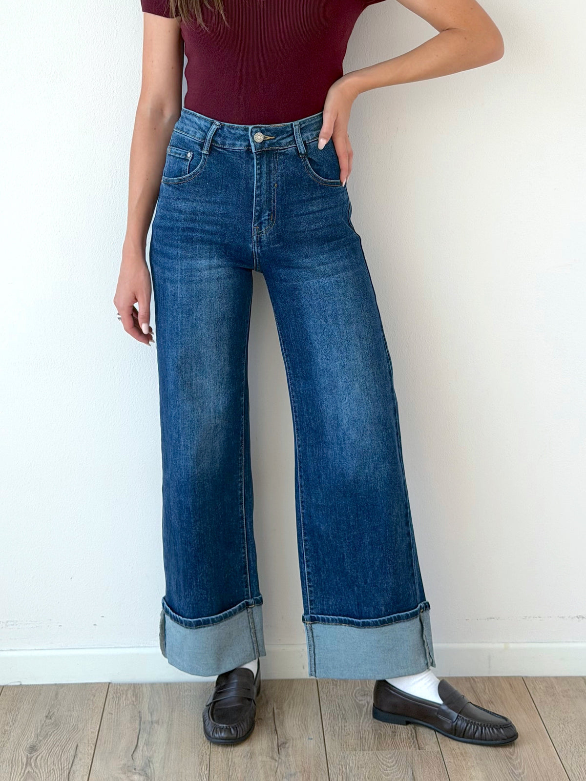 Denim con risvolto