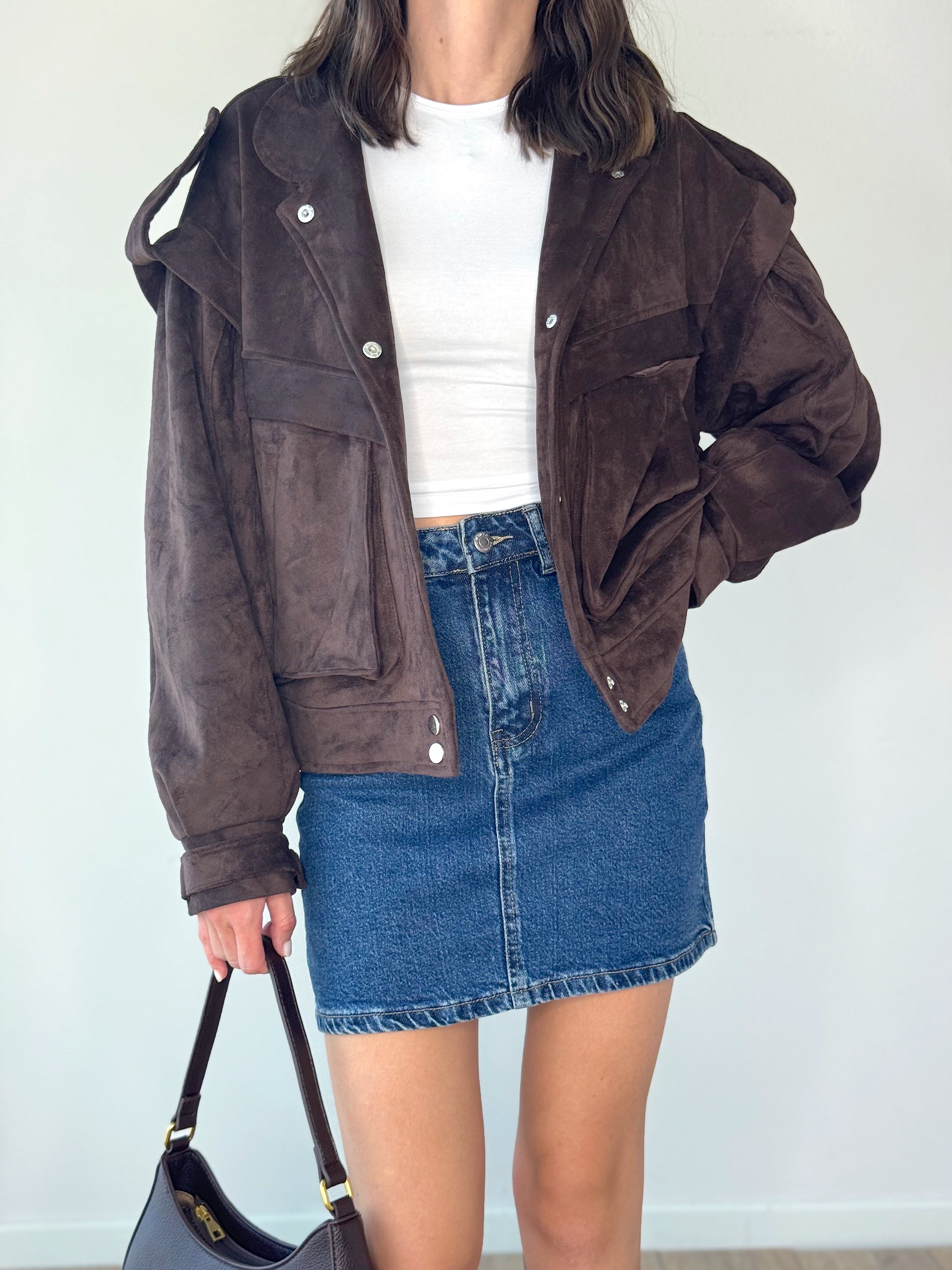 BOMBER SUEDE TESTA DI MORO