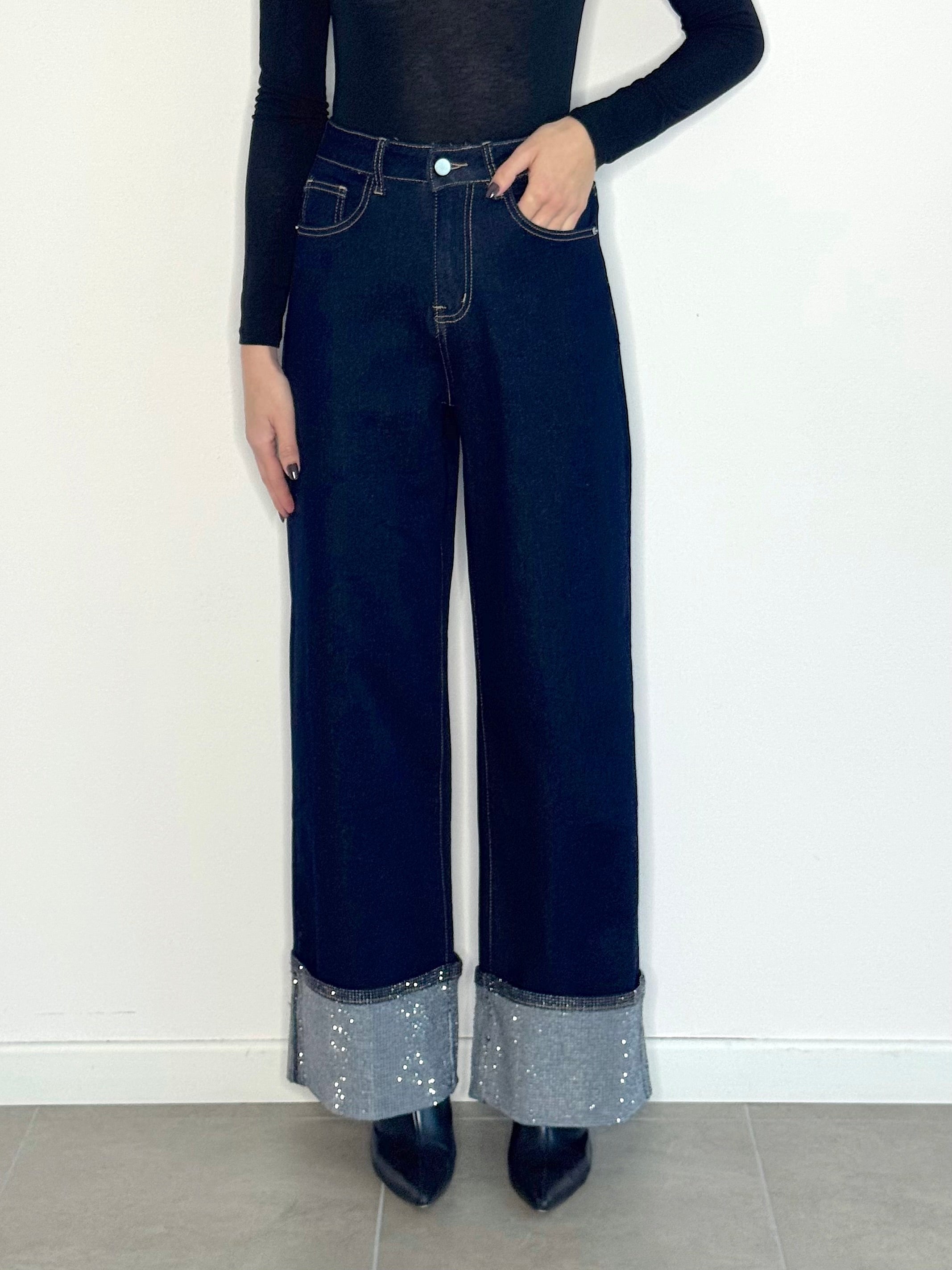 DENIM CRYSTAL CON RISVOLTO