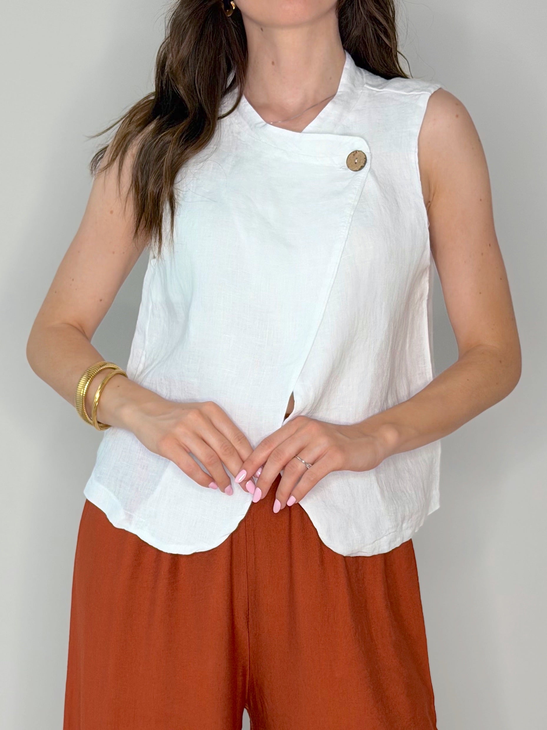 BLUSA LINO INCROCIATA