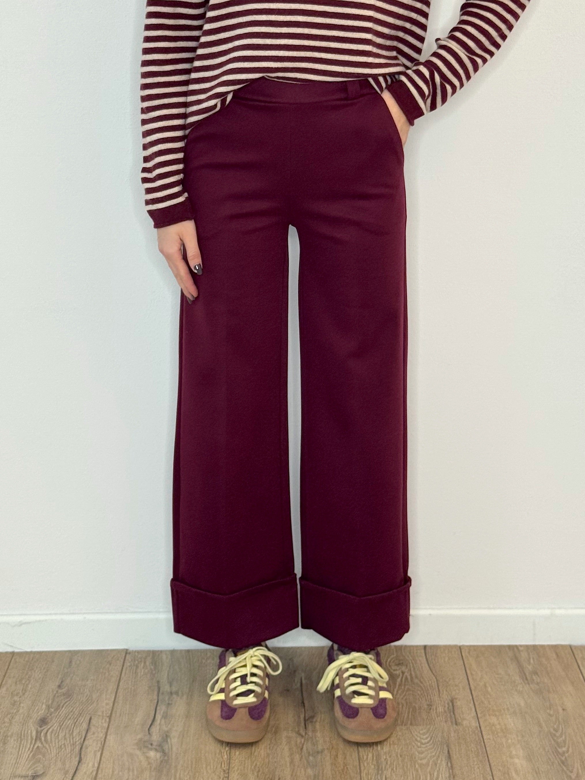 PANTALONE FLANELLA CON RISVOLTO