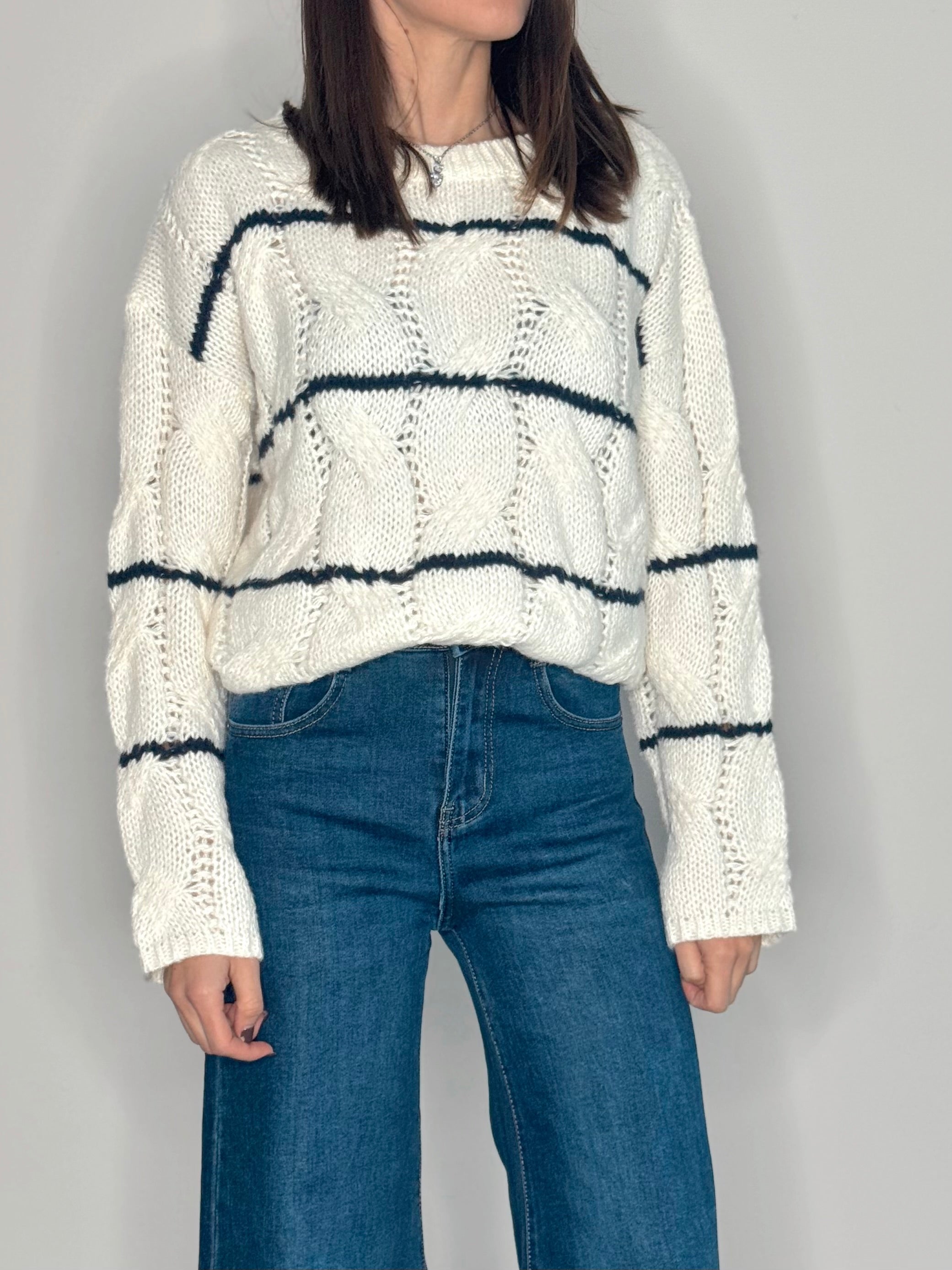 MAGLIONE OVER CON TRECCE