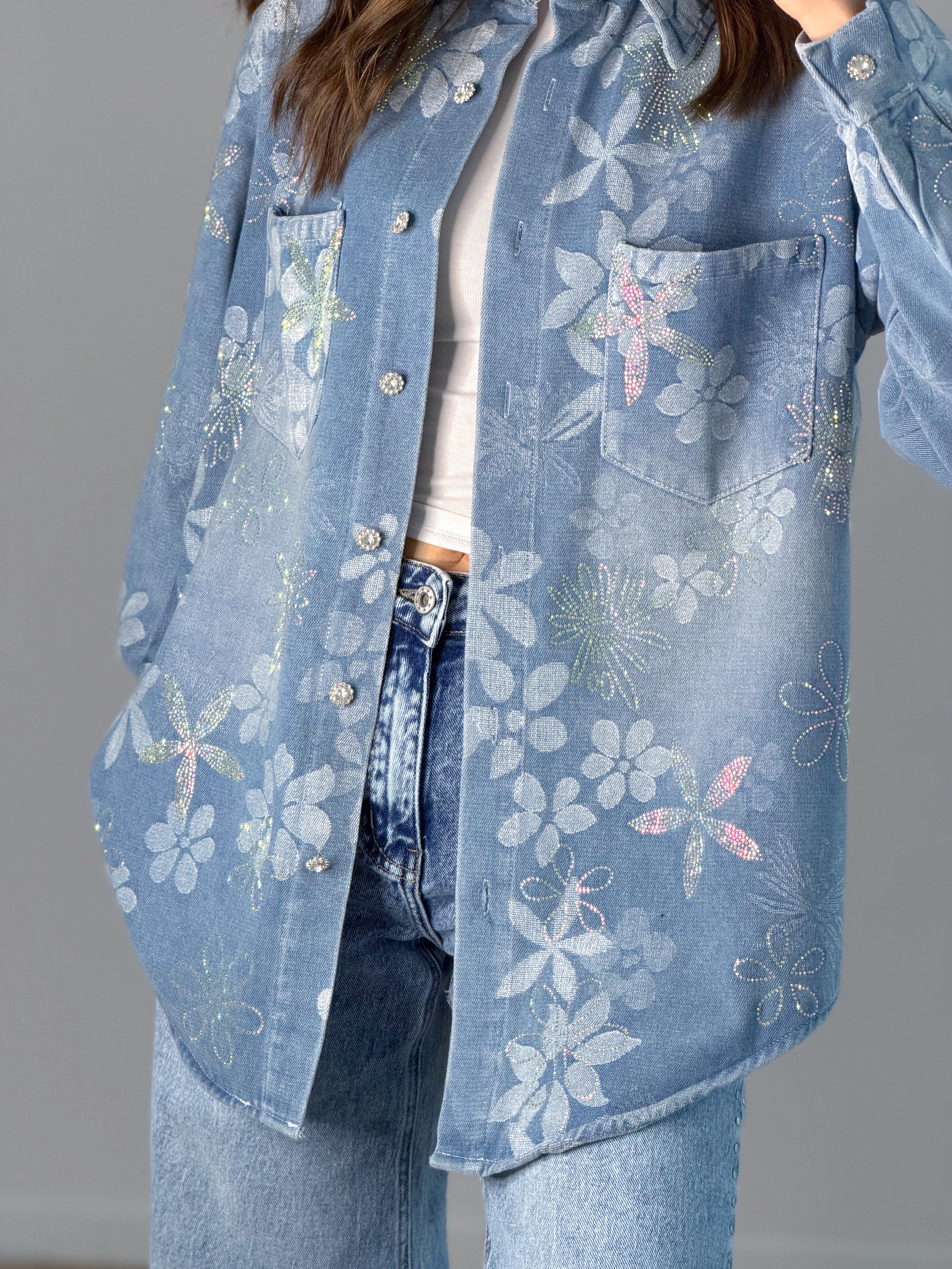 CAMICIONE DENIM ARIEL ( CON STRASS )