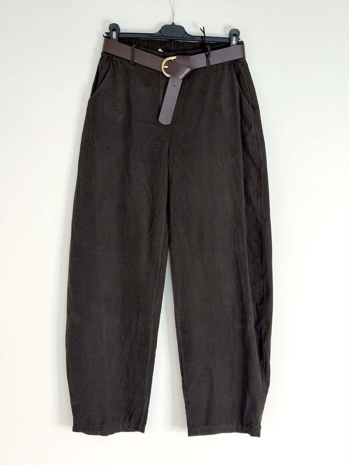 Pantalone balloon velluto millerighe