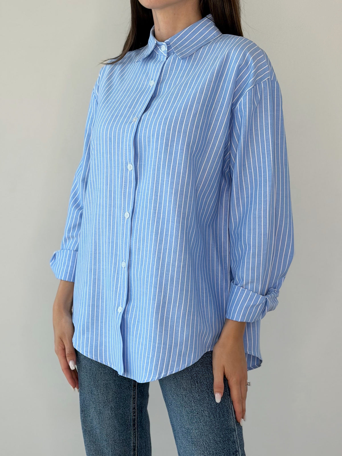 CAMICIA GESSATA AZZURRA