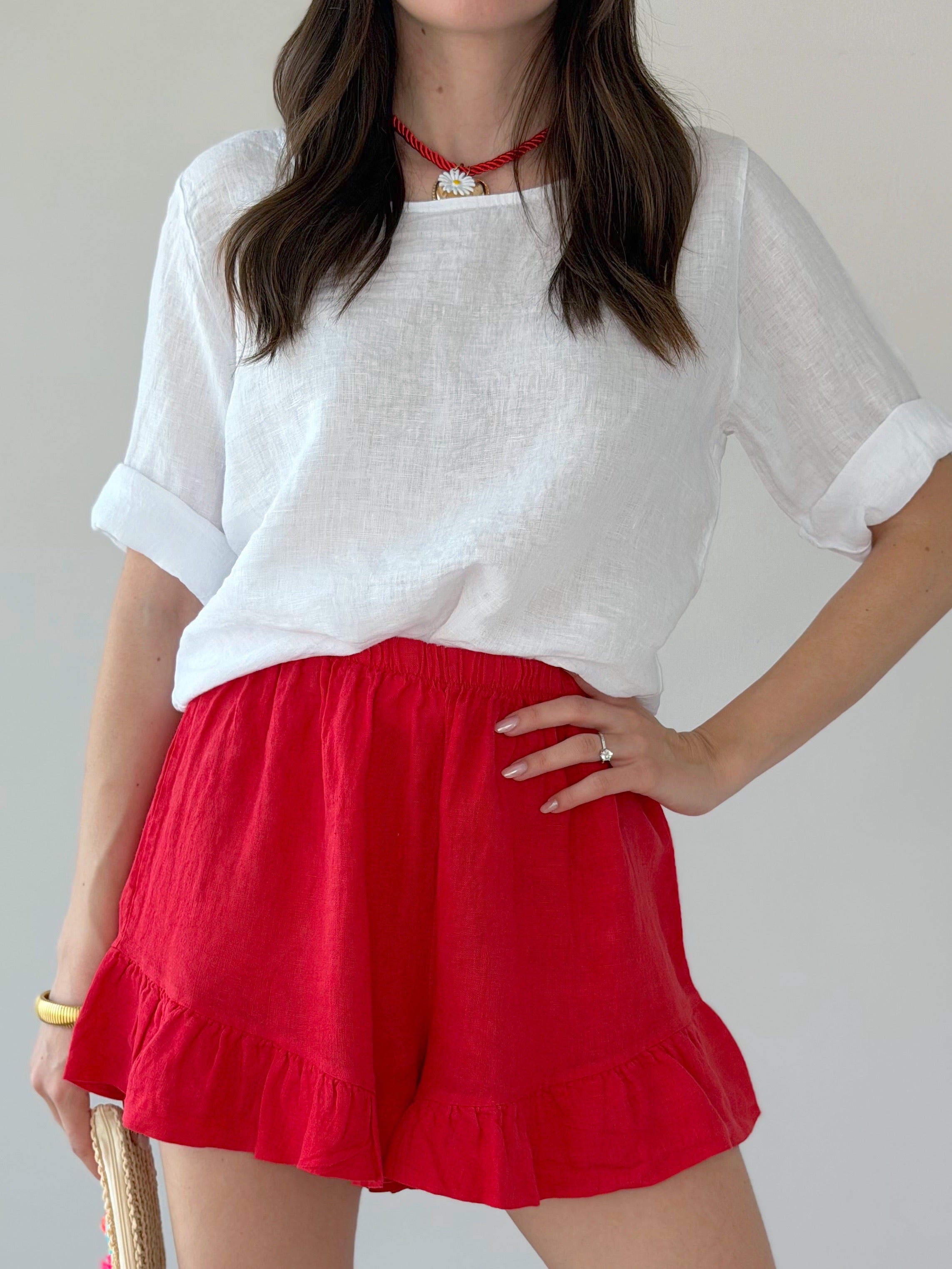 SHORTS VOLLANT 100% LINO