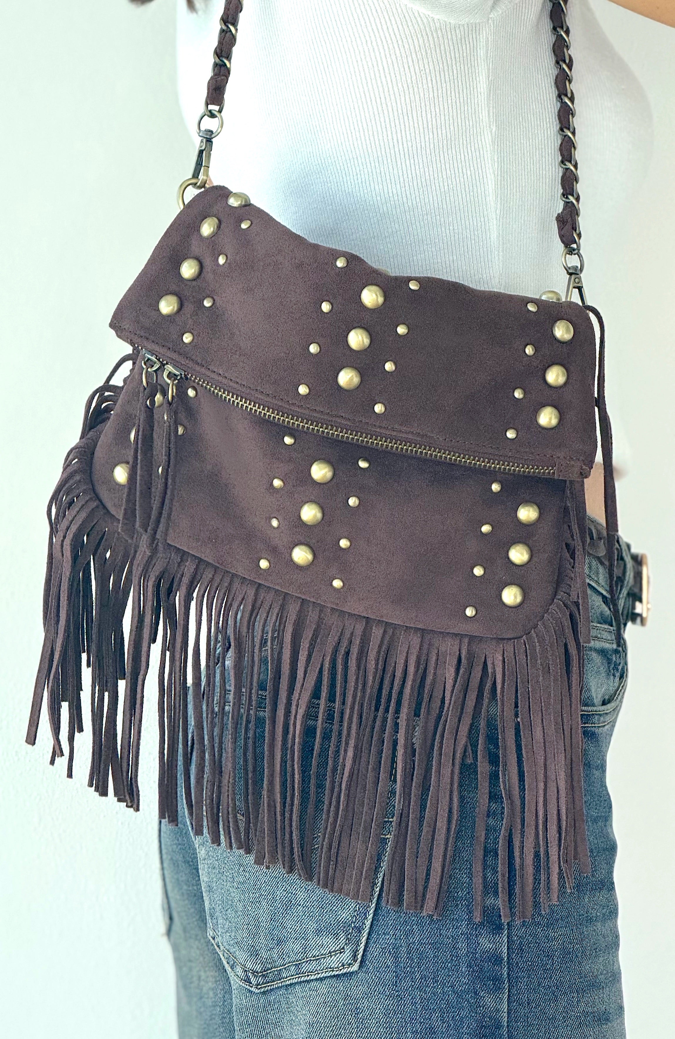 BORSA ECO CAMOSCIO FRANGE