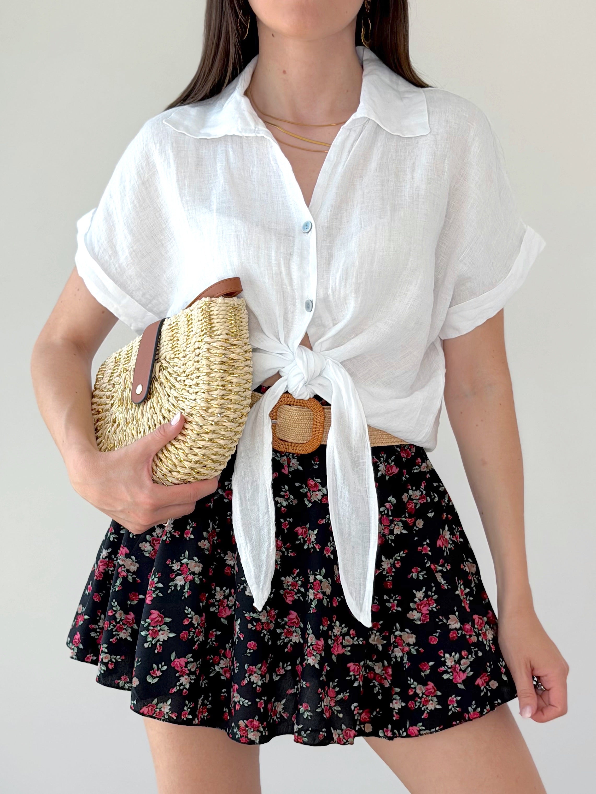 CAMICIA MANICA CORTA 100% LINO