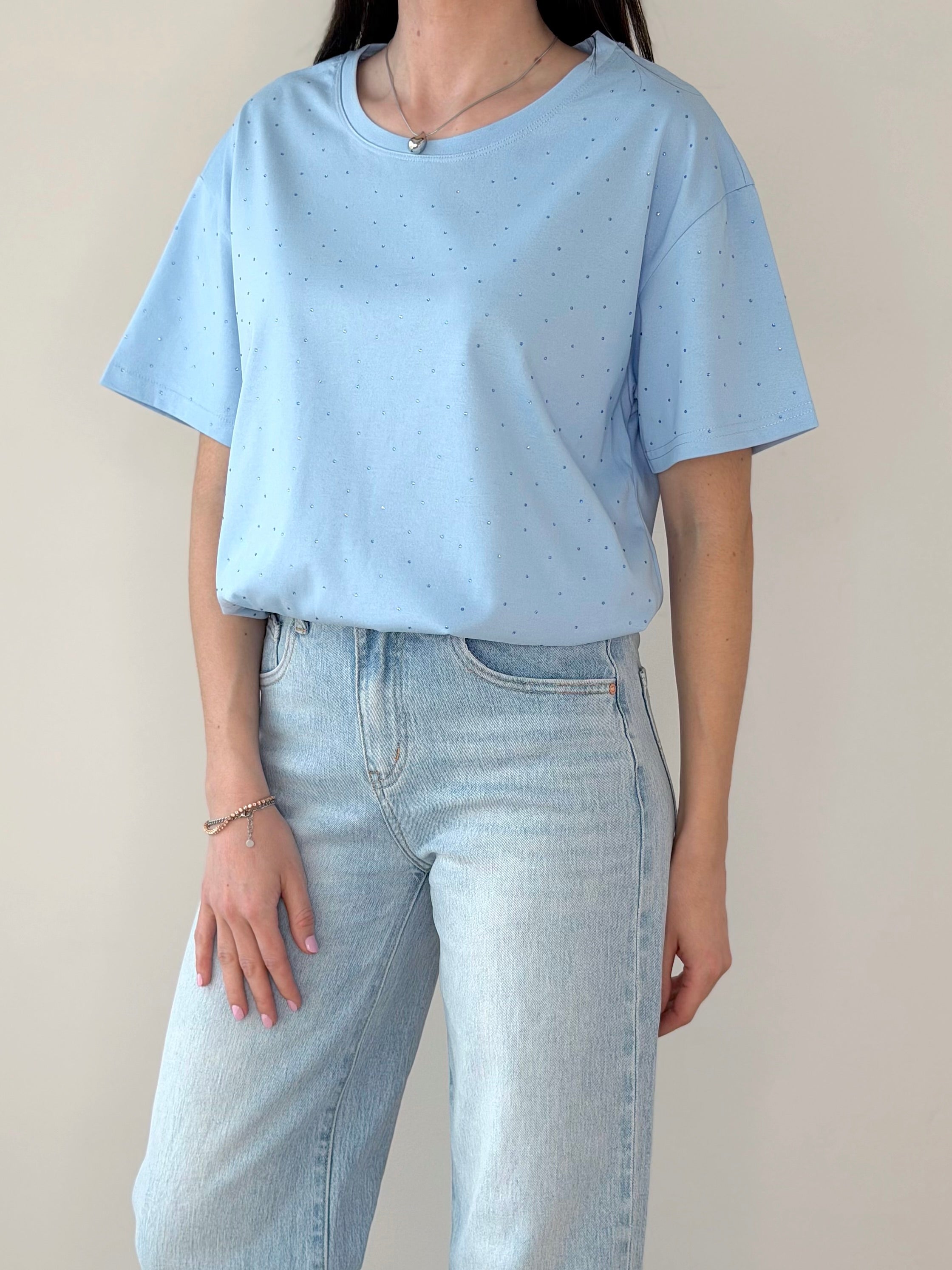 T-SHIRT OVER CON STRASS
