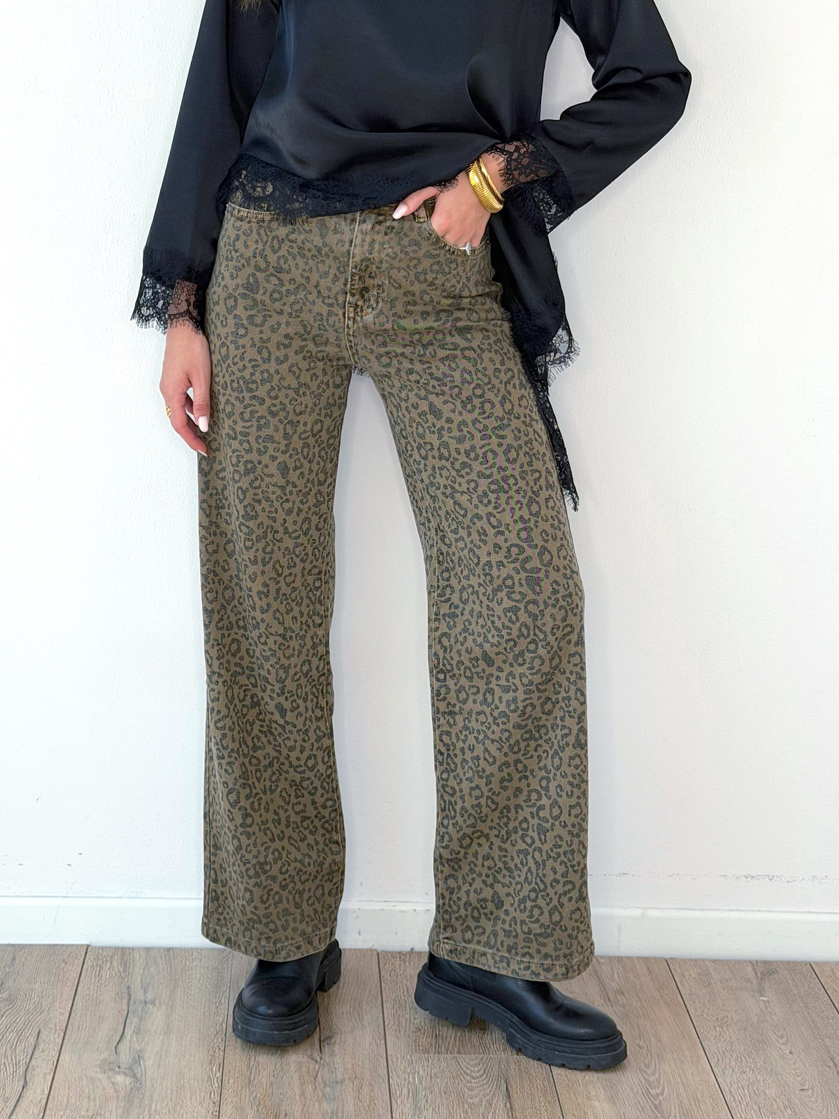 DENIM STRAIGHT ANIMALIER