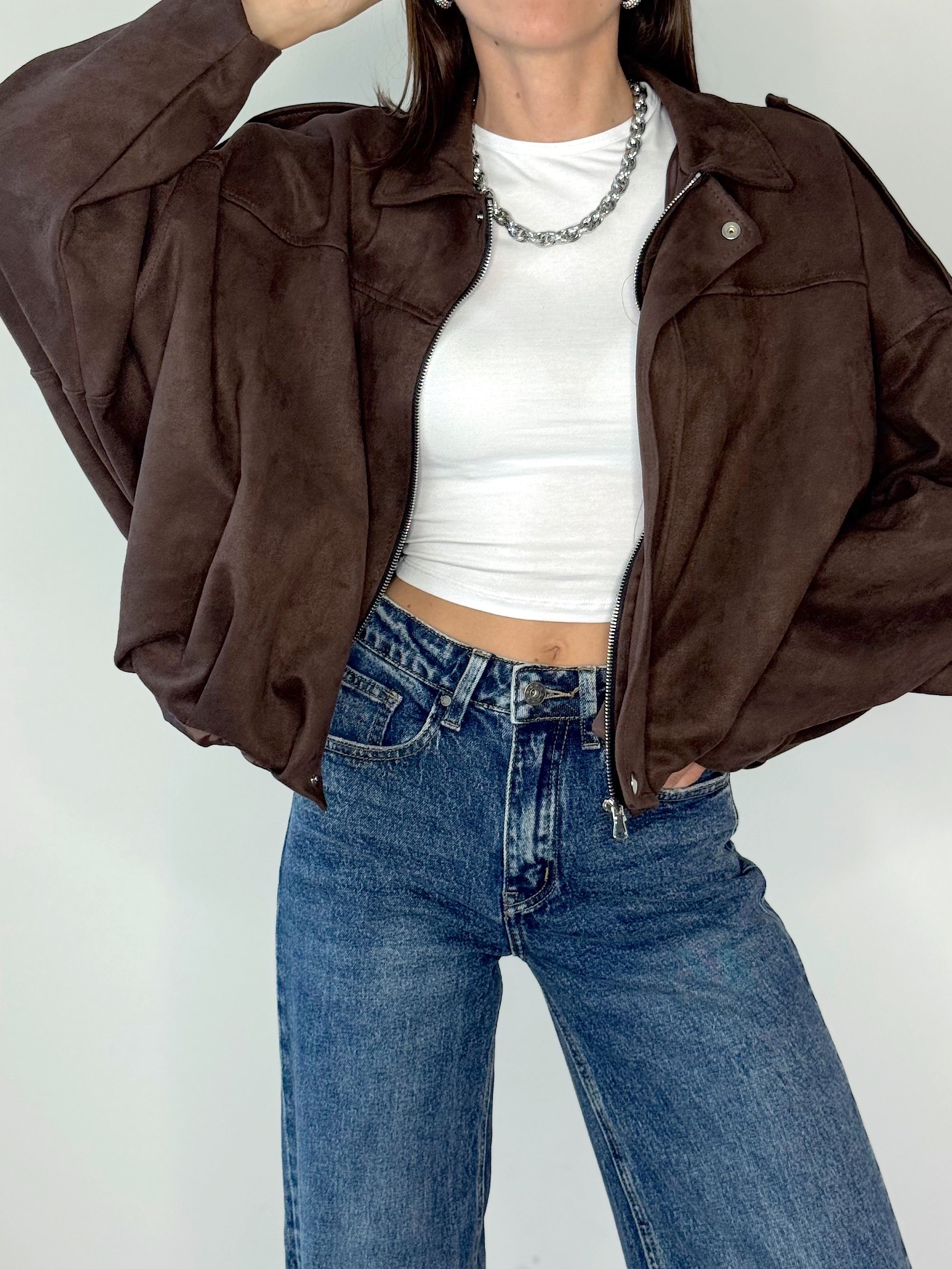 BOMBER ECO CAMOSCIO