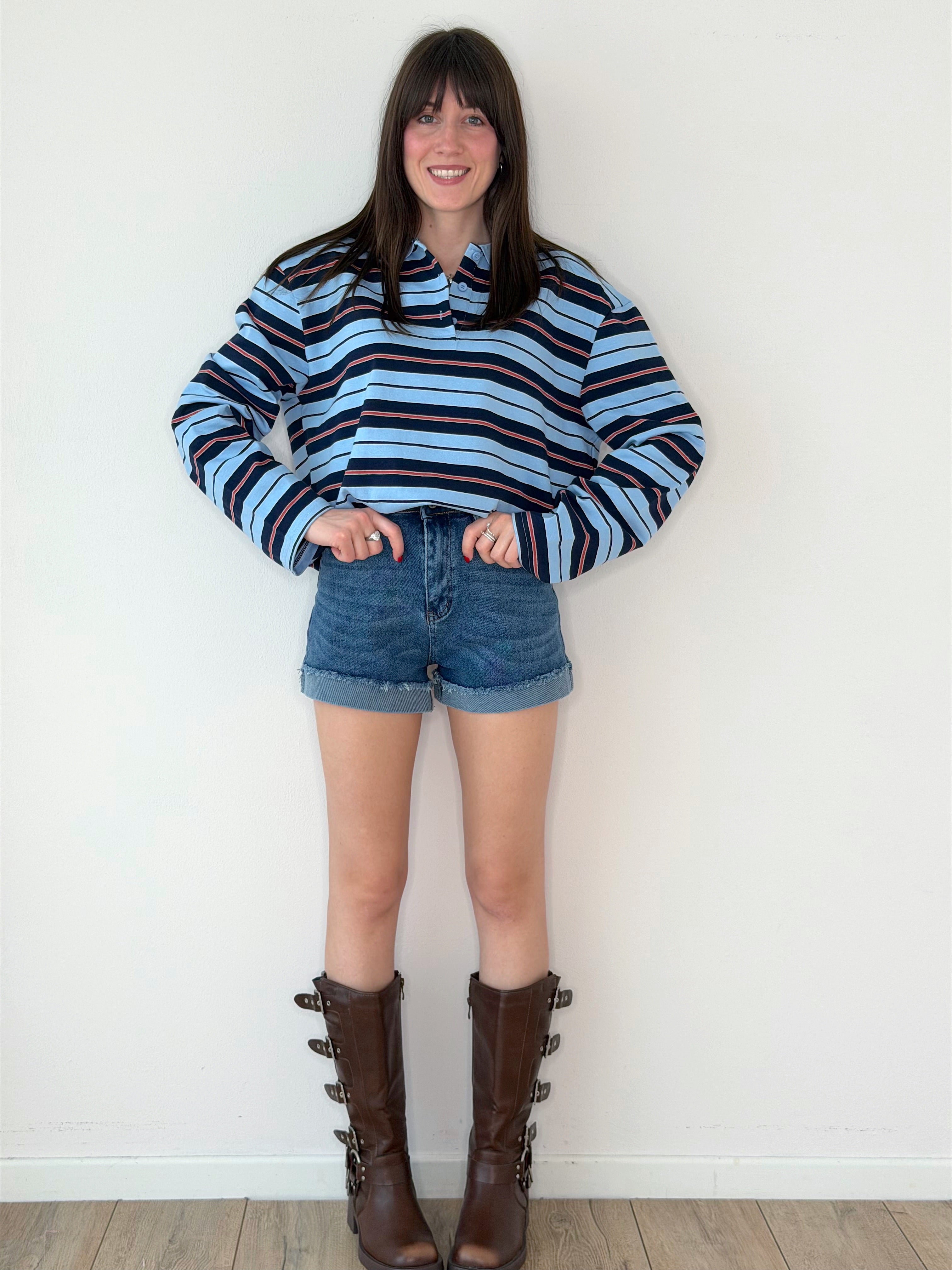 POLO OVER MANICA LUNGA