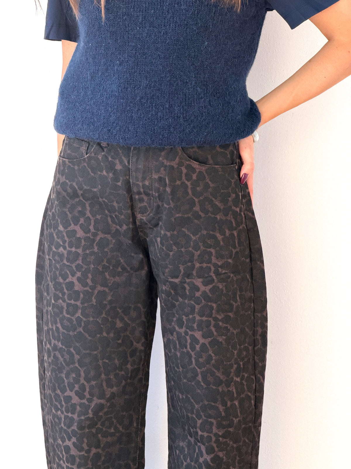 DENIM BALLOON LEOPARDATO