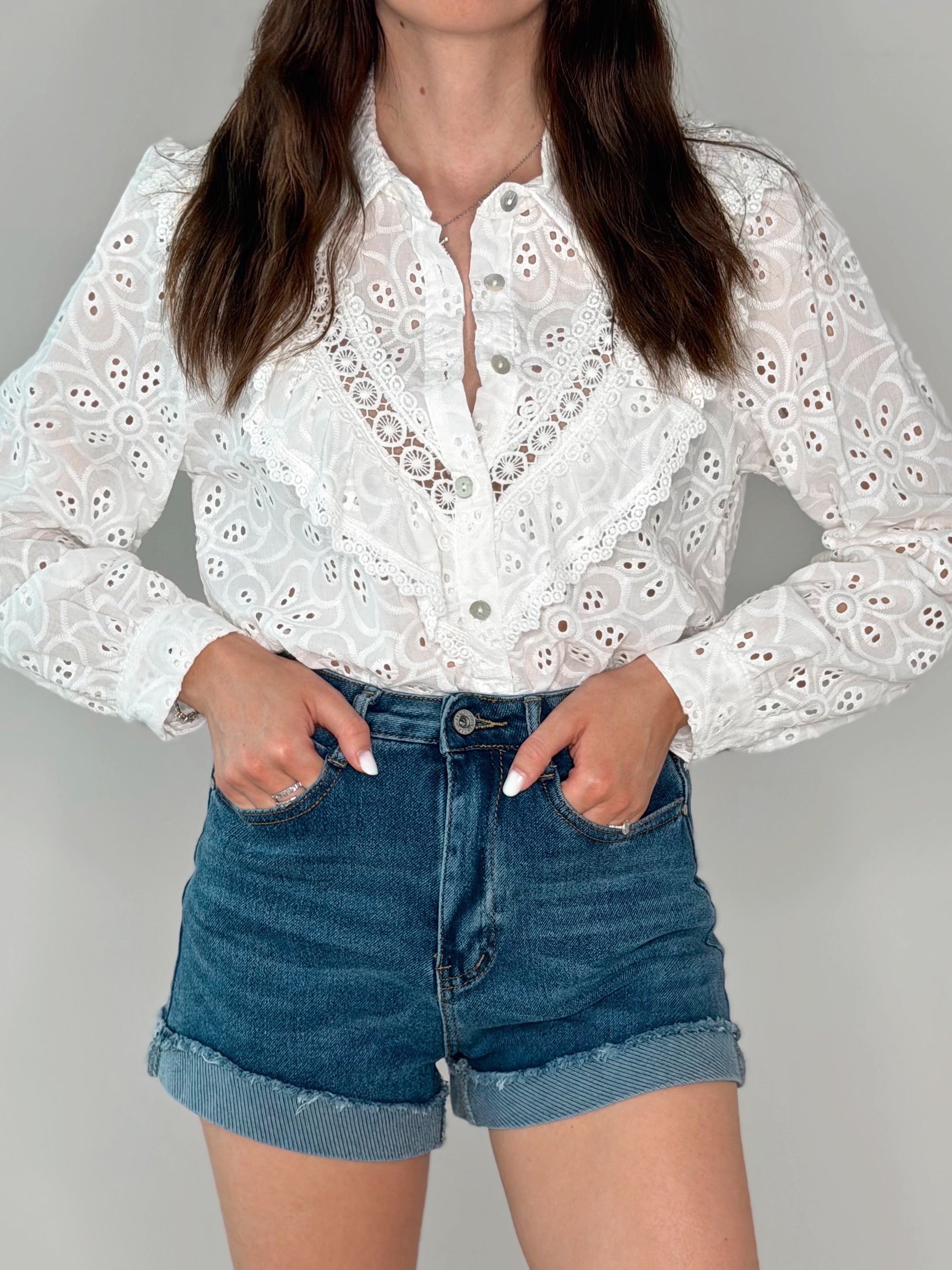 CAMICIA SANGALLO CON VOLLANT