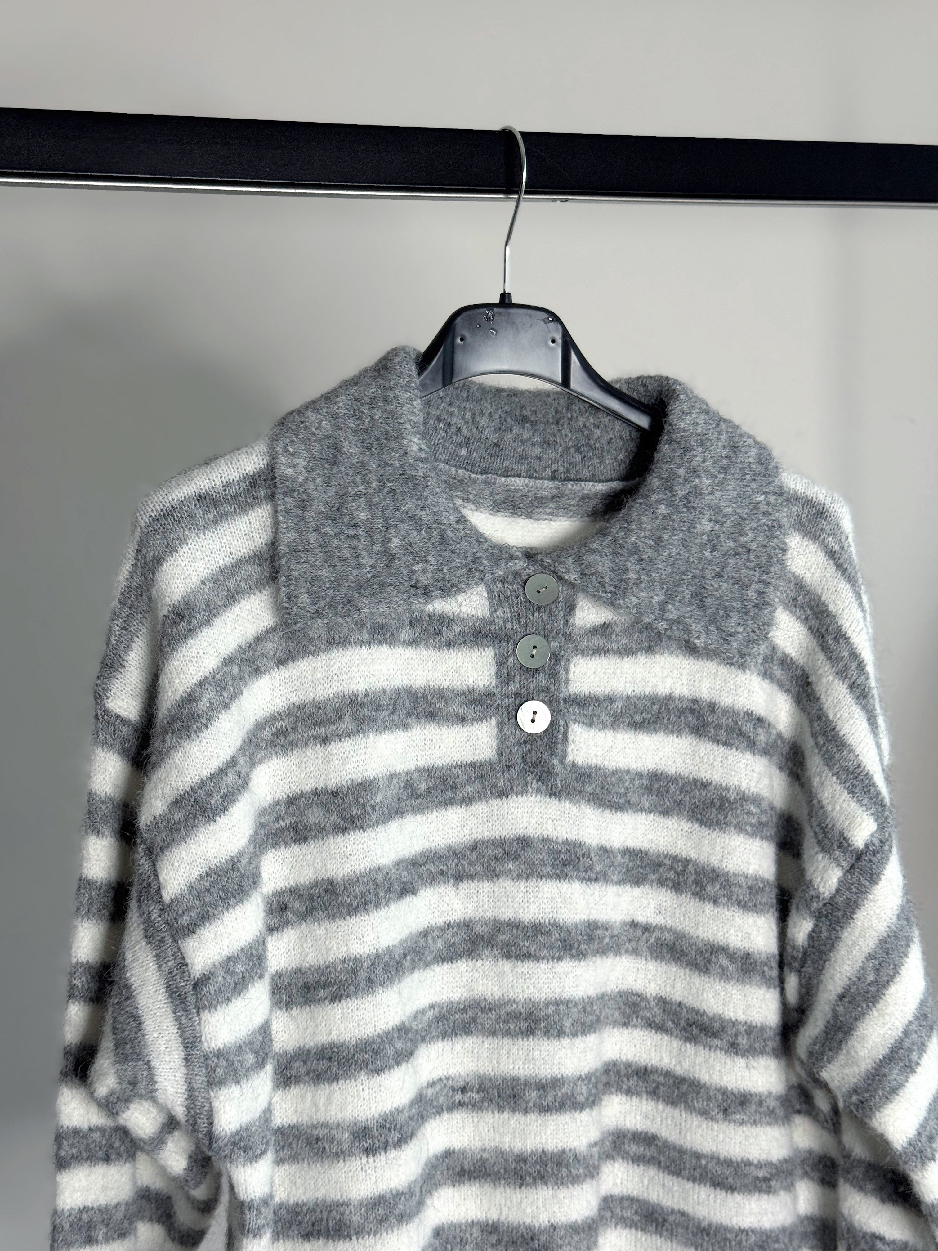 POLO A RIGHE OVERSIZE ( CON 10% LANA )