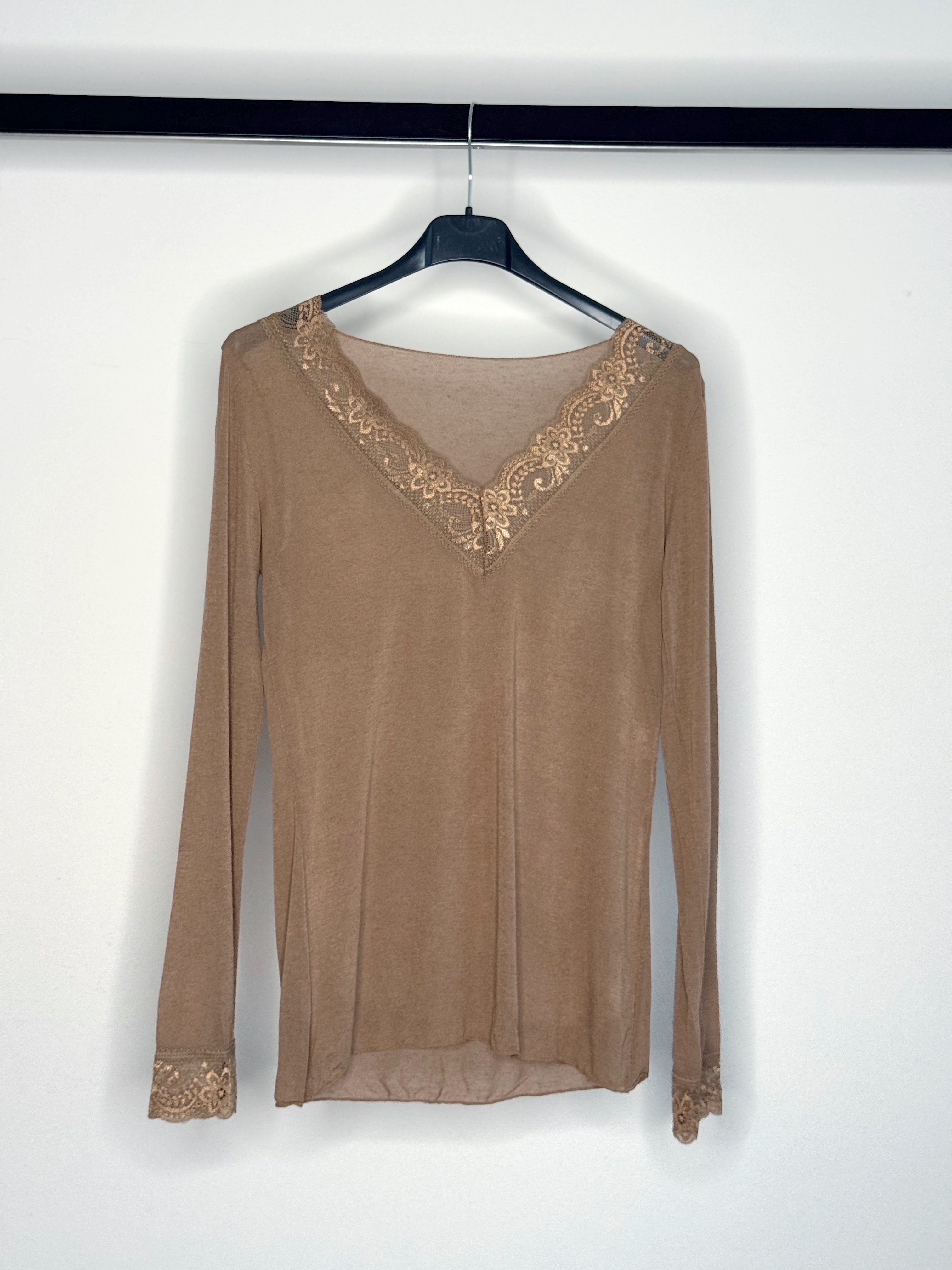 MAGLIONCINO MISTO CASHMERE CON PIZZO