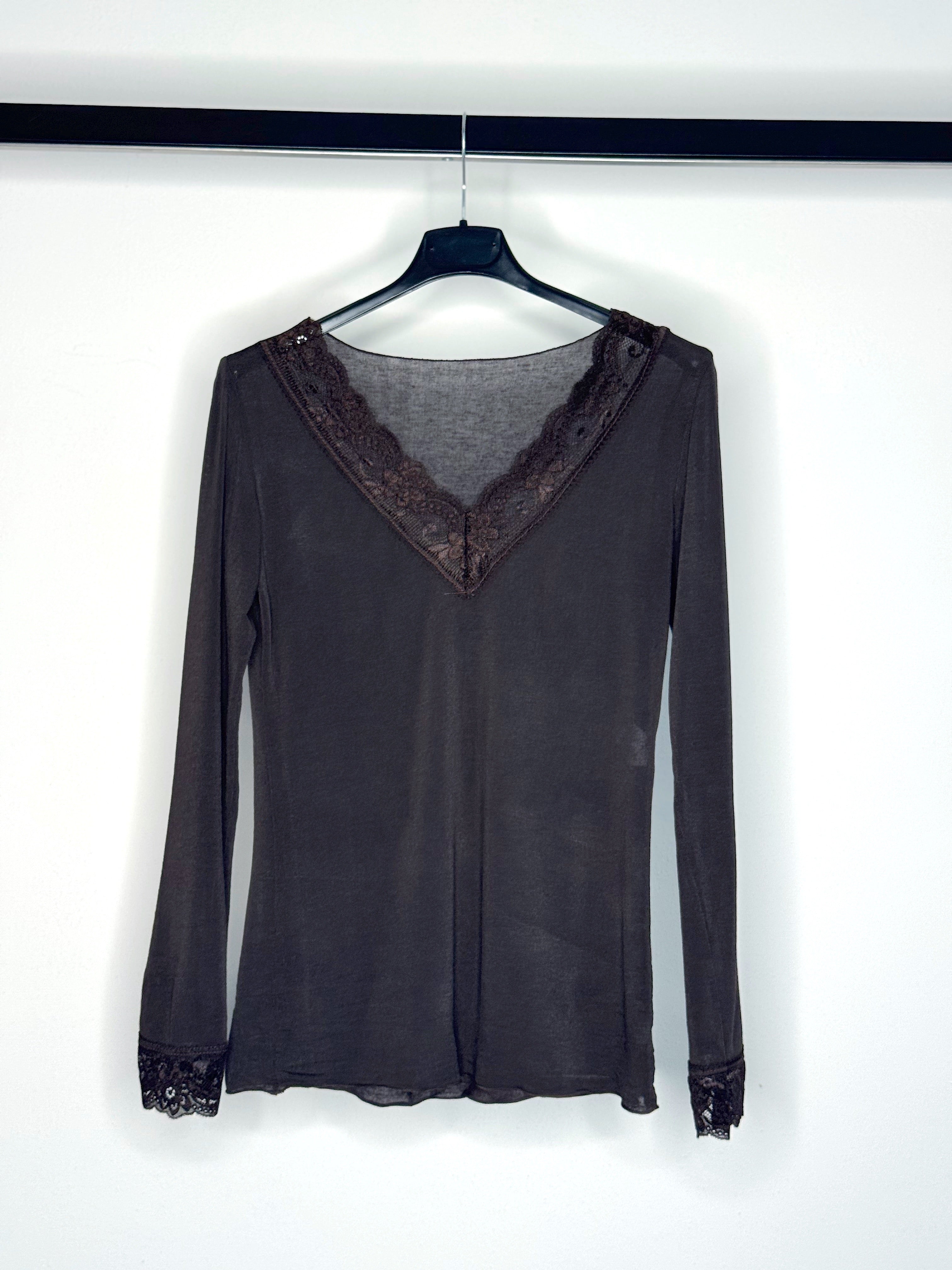 MAGLIONCINO MISTO CASHMERE CON PIZZO