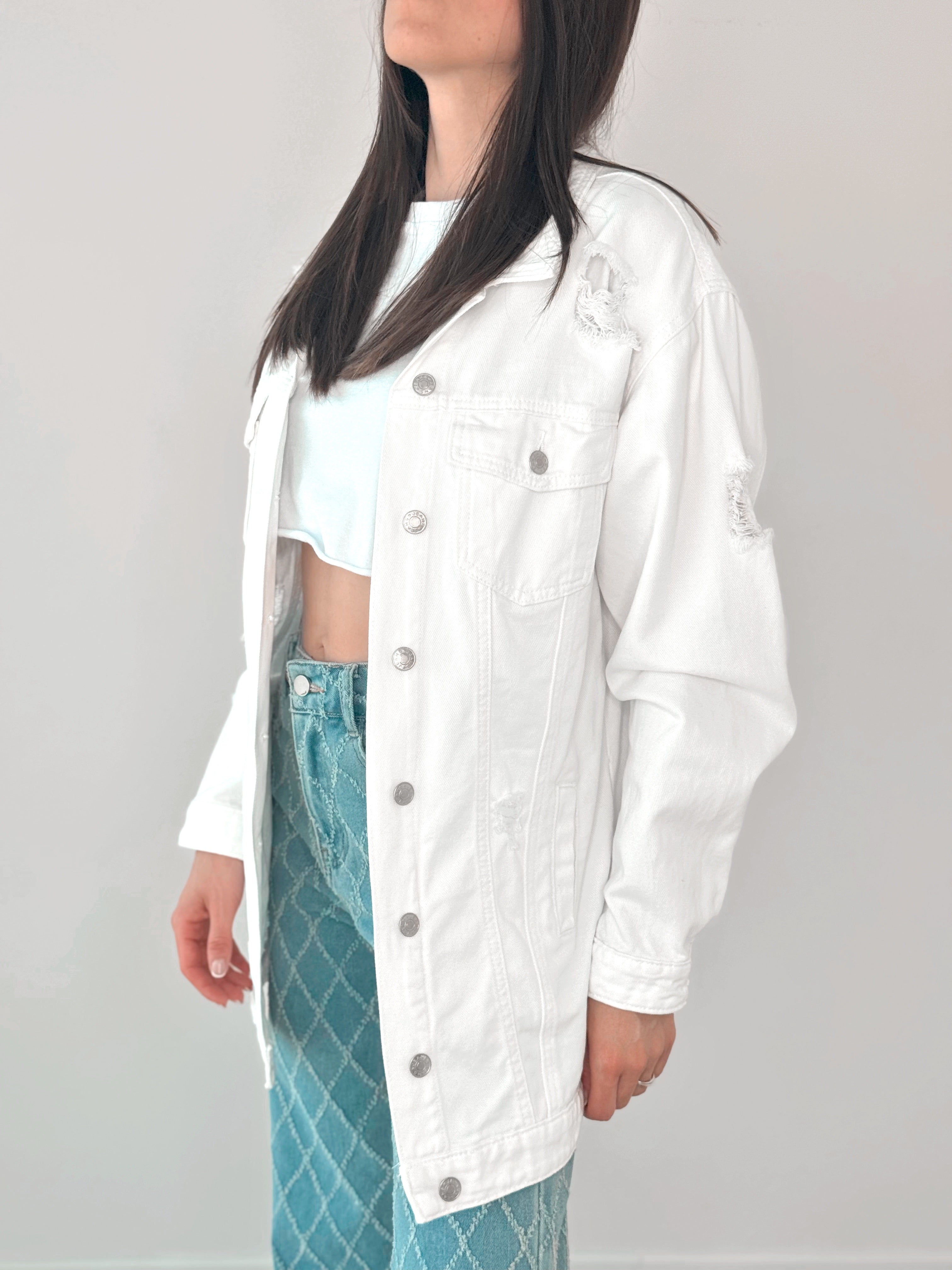 Giubbotto Denim bianco