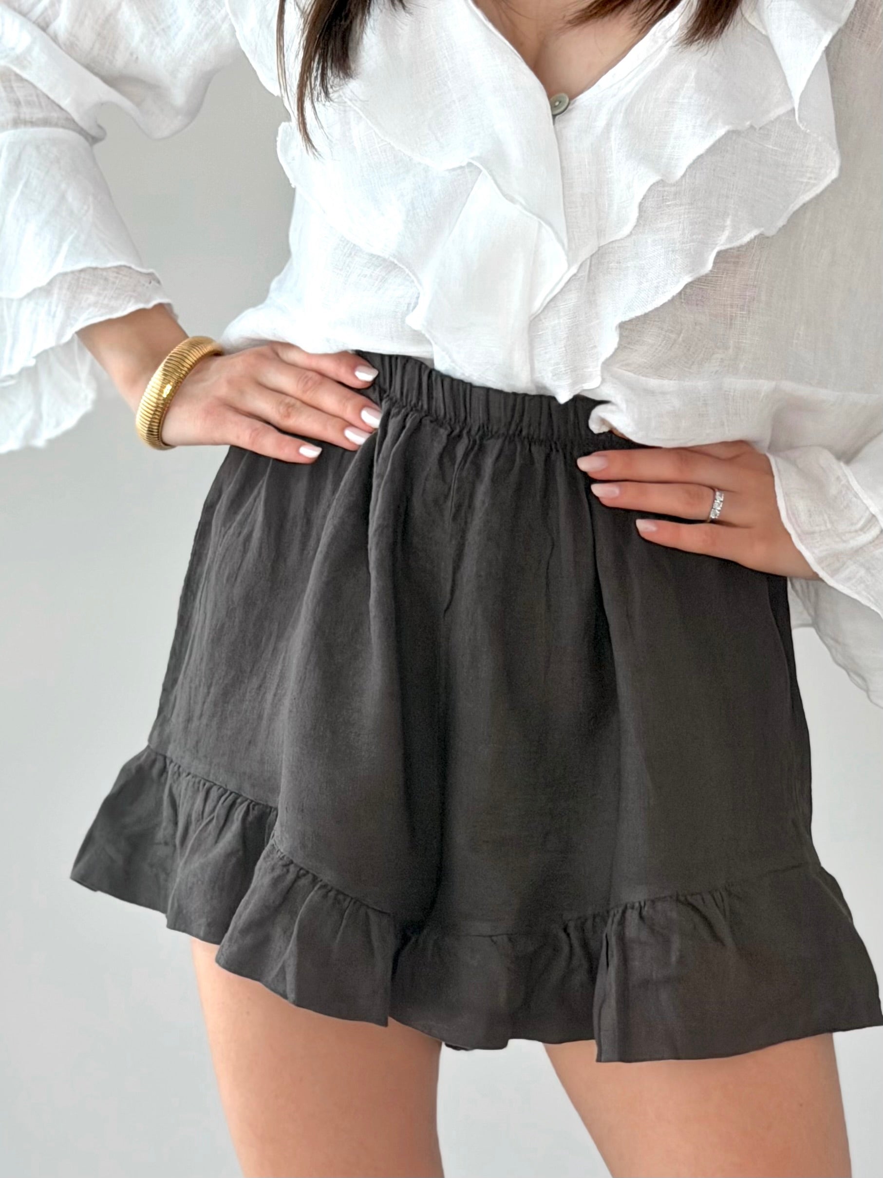 SHORTS VOLLANT 100% LINO