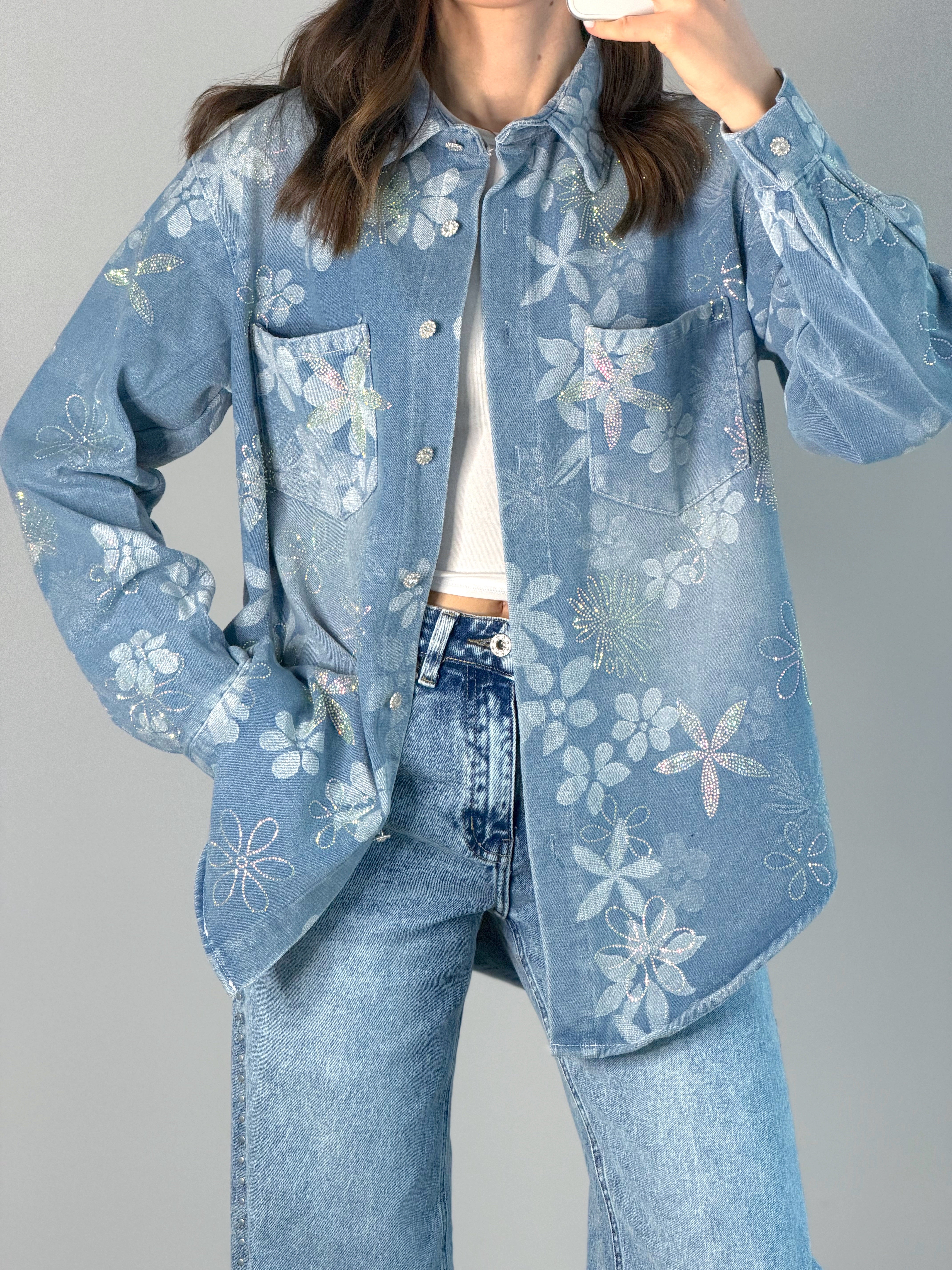 CAMICIONE DENIM ARIEL ( CON STRASS )