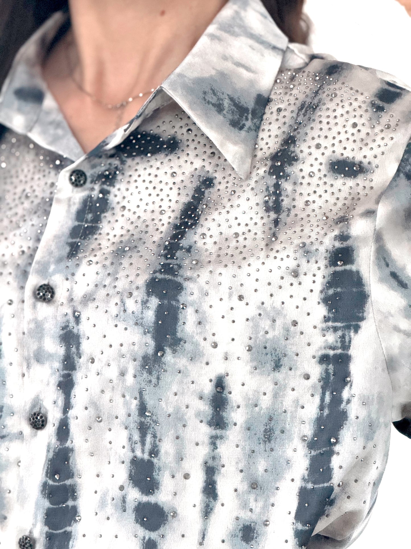 Camicia in raso con Strass