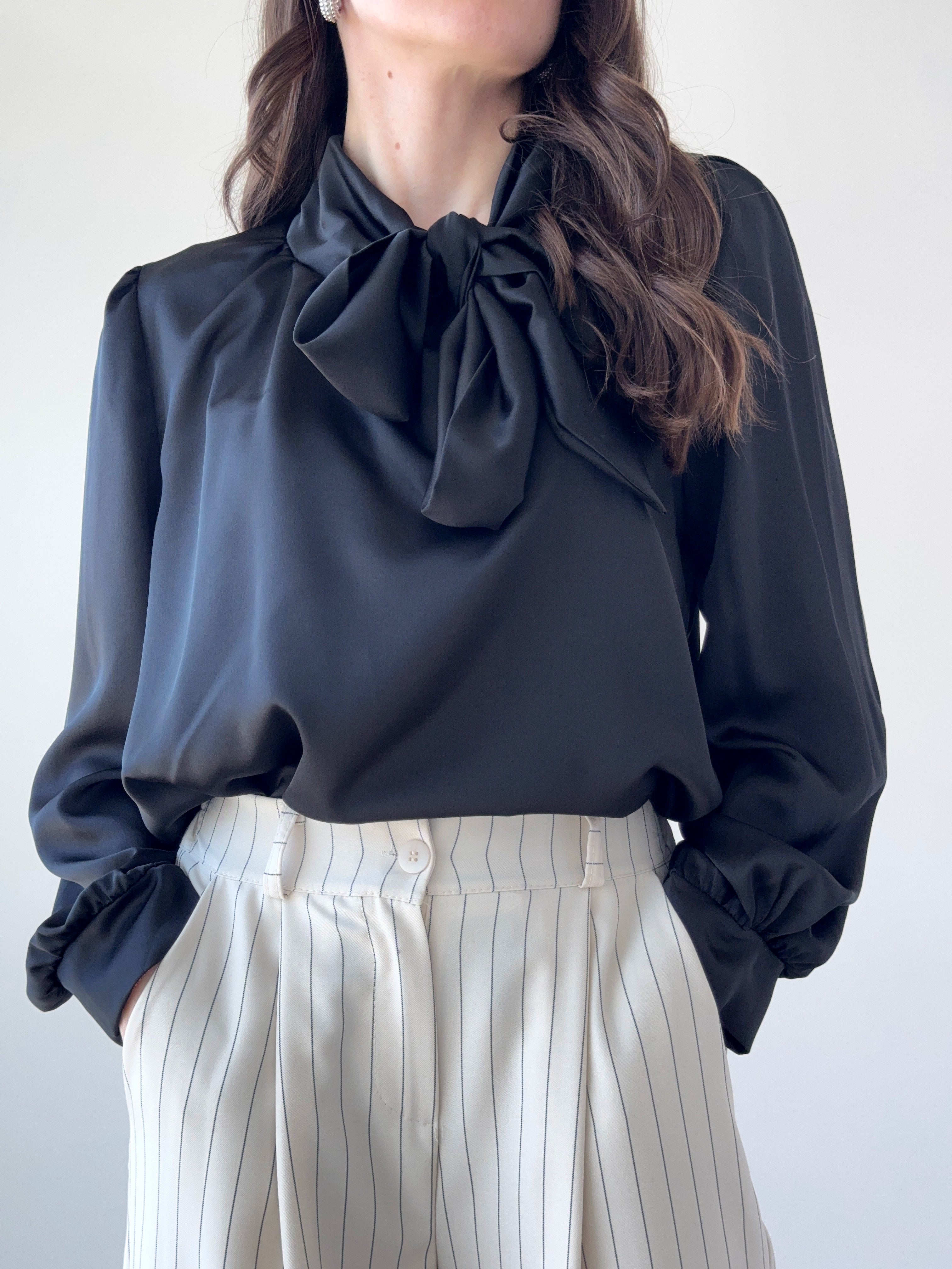 Camicia fiocco raso
