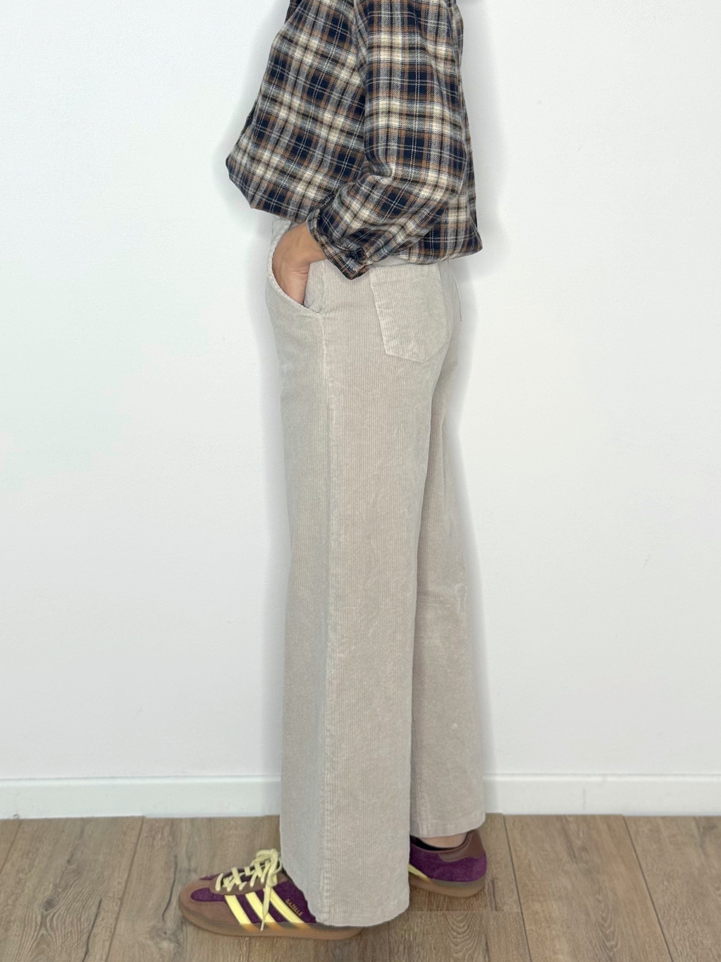 PANTALONE VELLUTO BEIGE