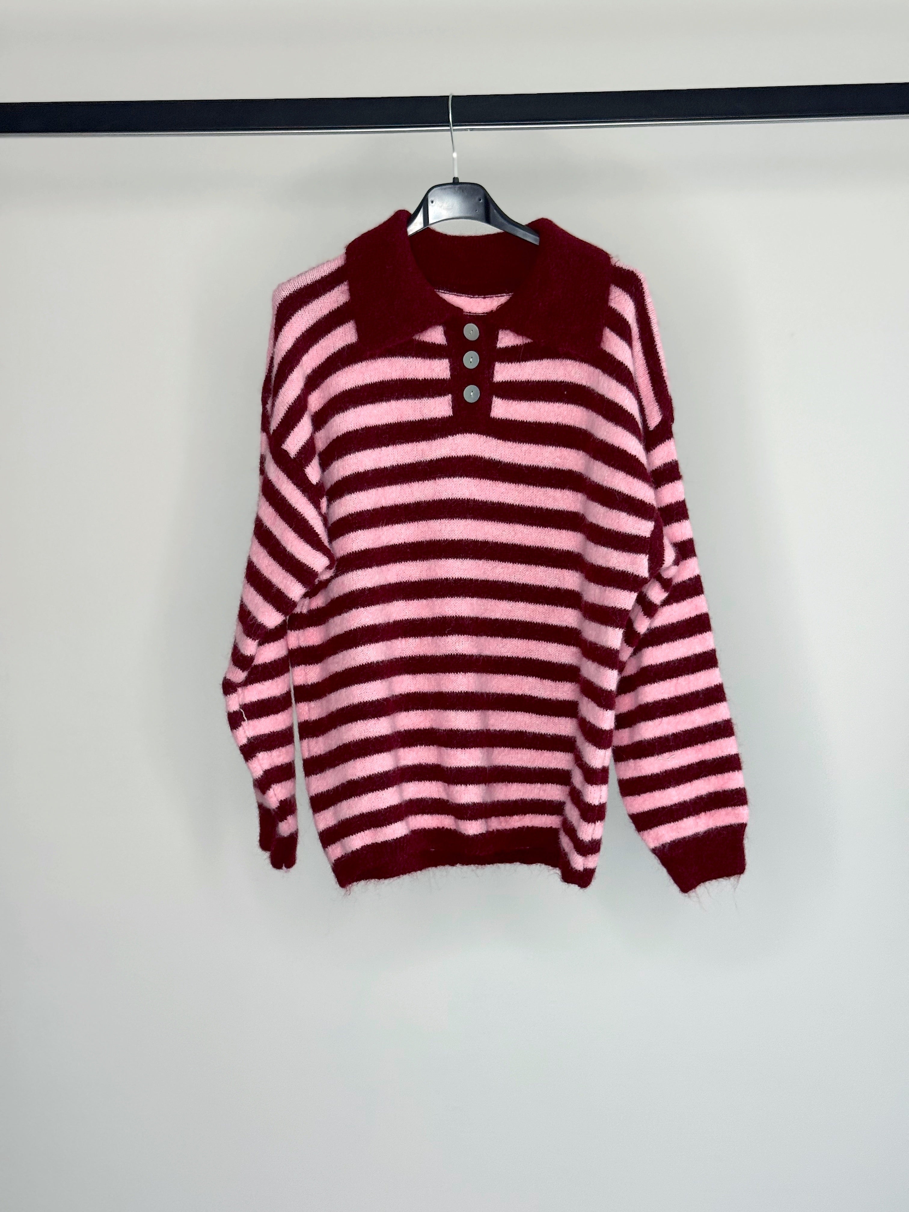 POLO A RIGHE OVERSIZE ( CON 10% LANA )