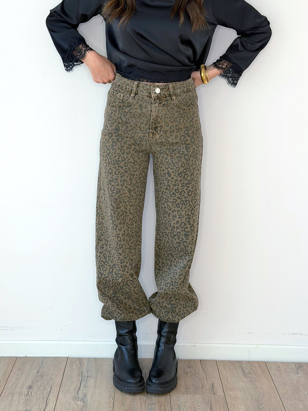 DENIM STRAIGHT ANIMALIER