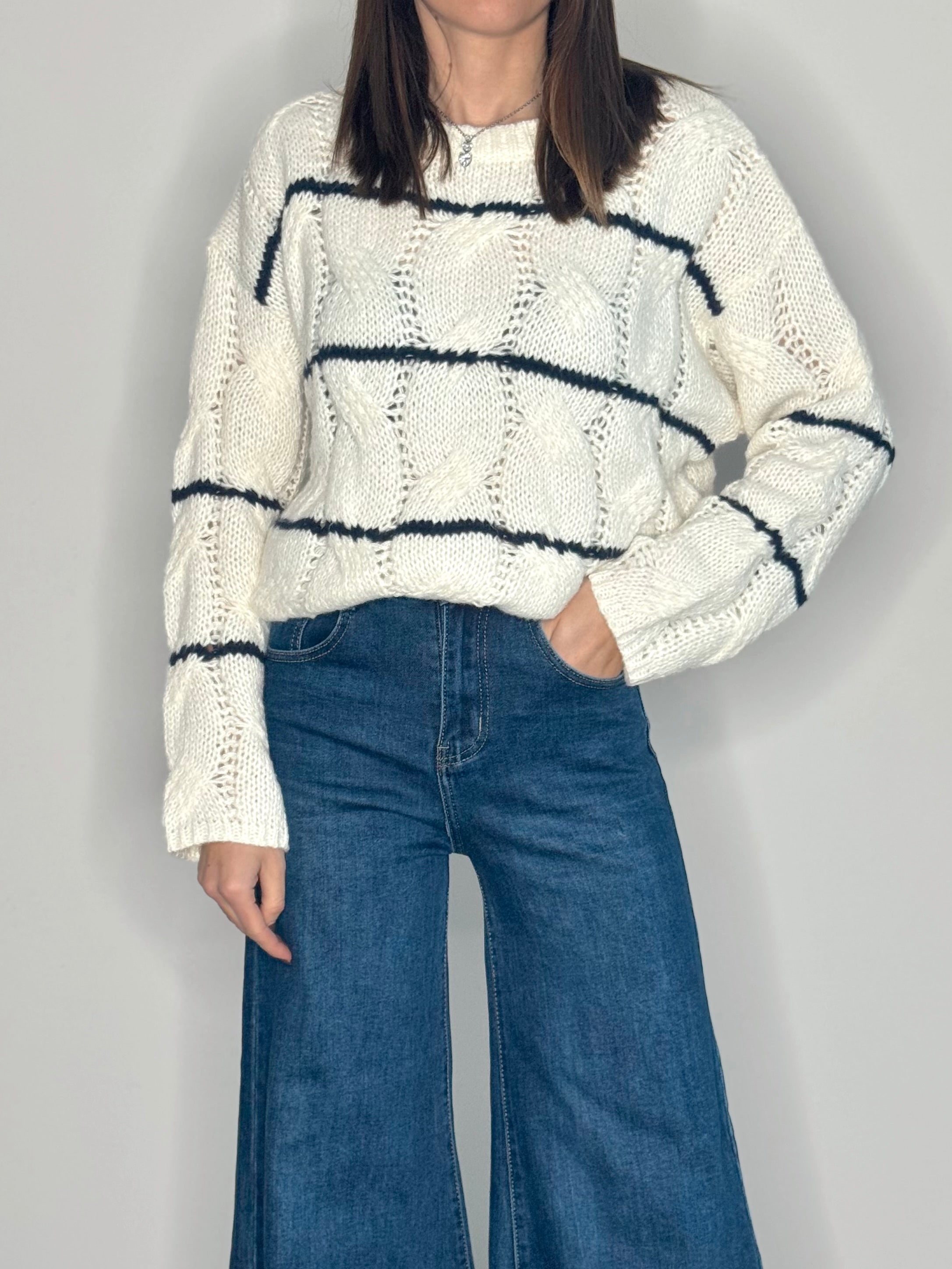 MAGLIONE OVER CON TRECCE