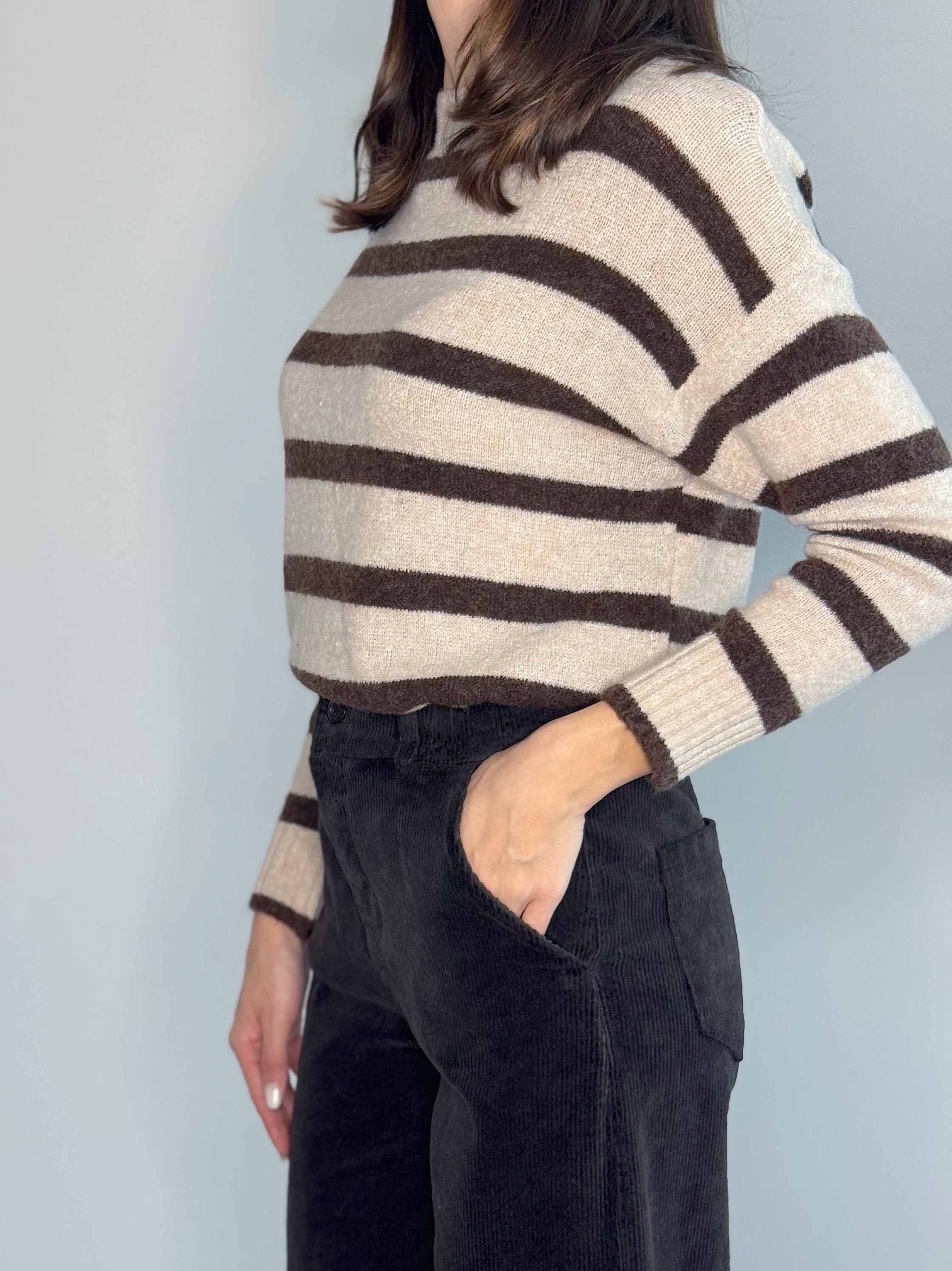 MAGLIONE RIGHE CON 12% LANA