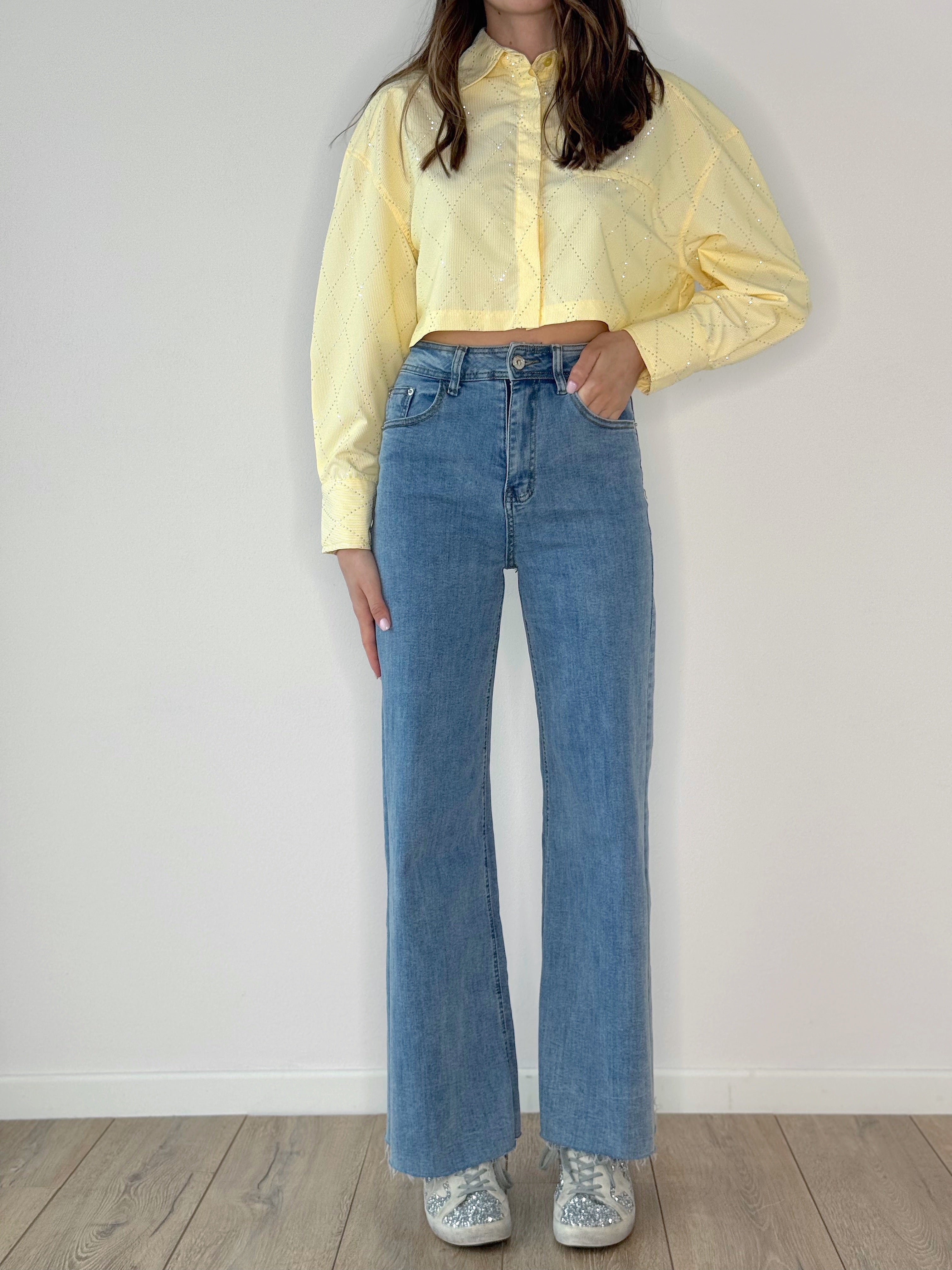 DENIM PALAZZO ELASTICIZZATO