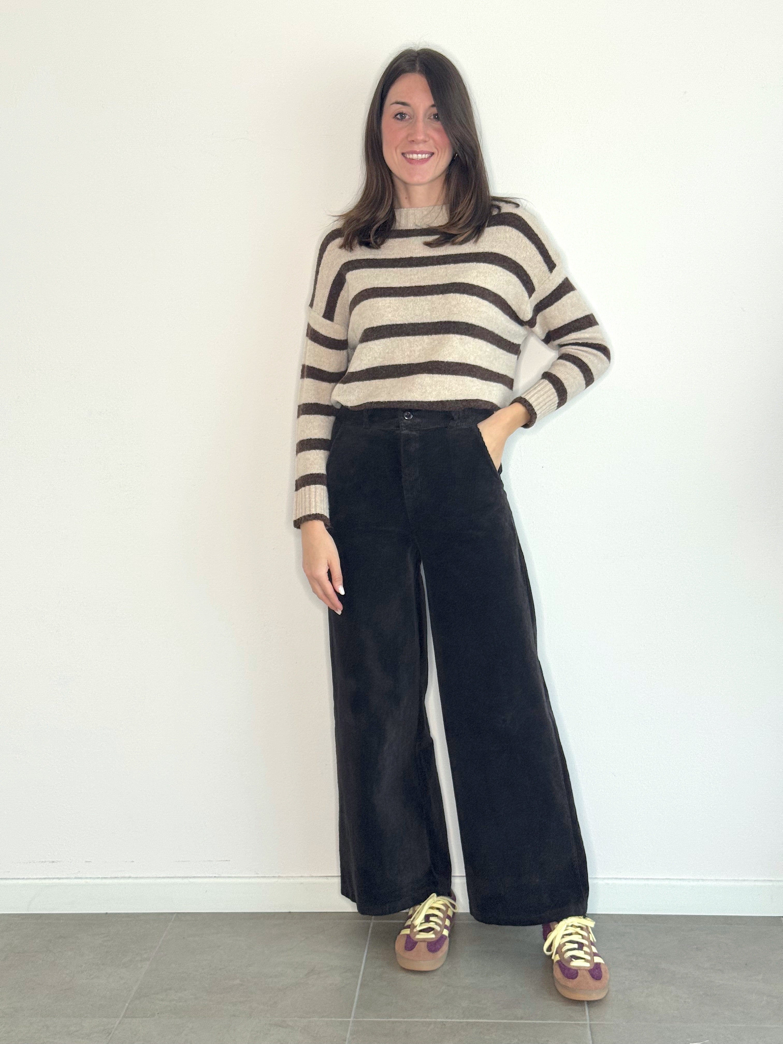 MAGLIONE RIGHE CON 12% LANA