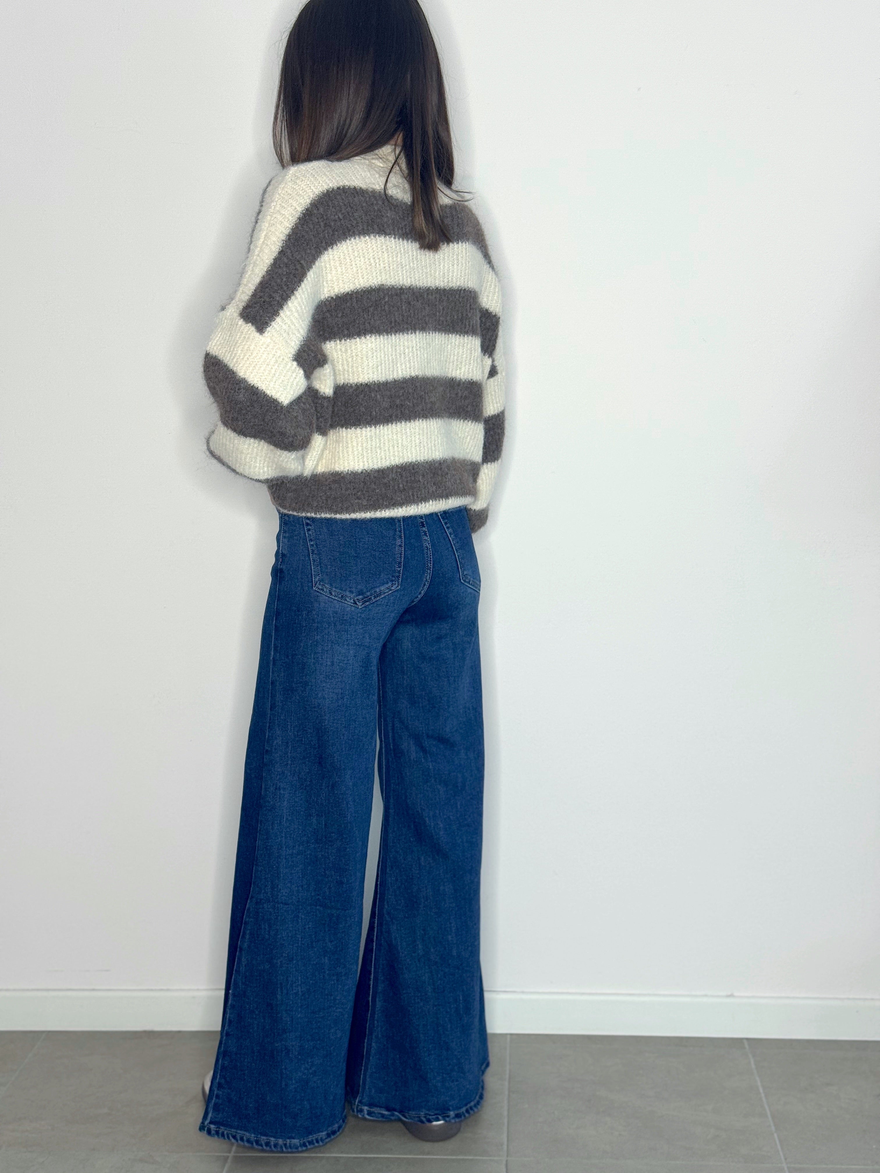 MAGLIONE RIGHE ( CON 12% DI LANA )