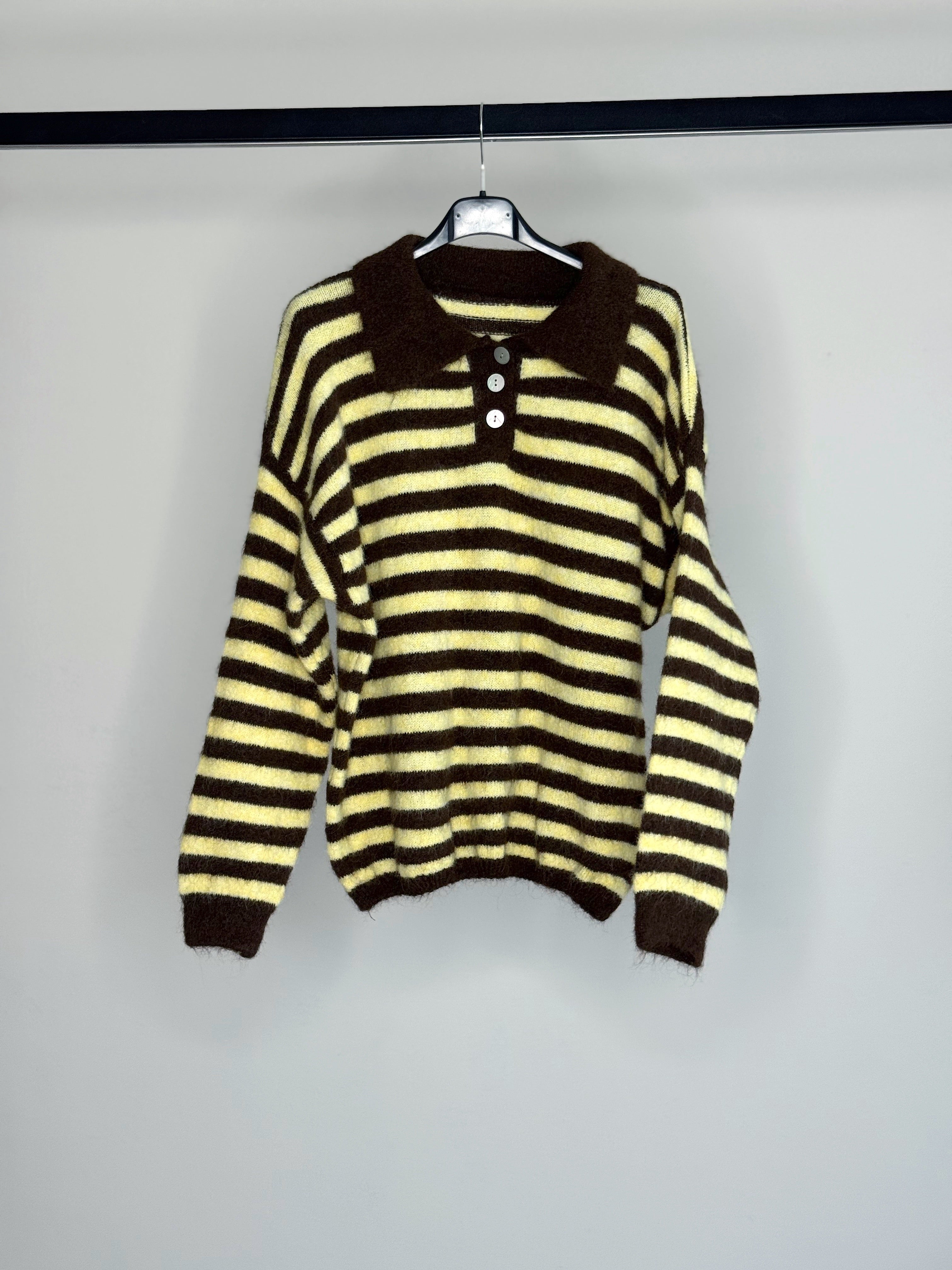 POLO A RIGHE OVERSIZE ( CON 10% LANA )