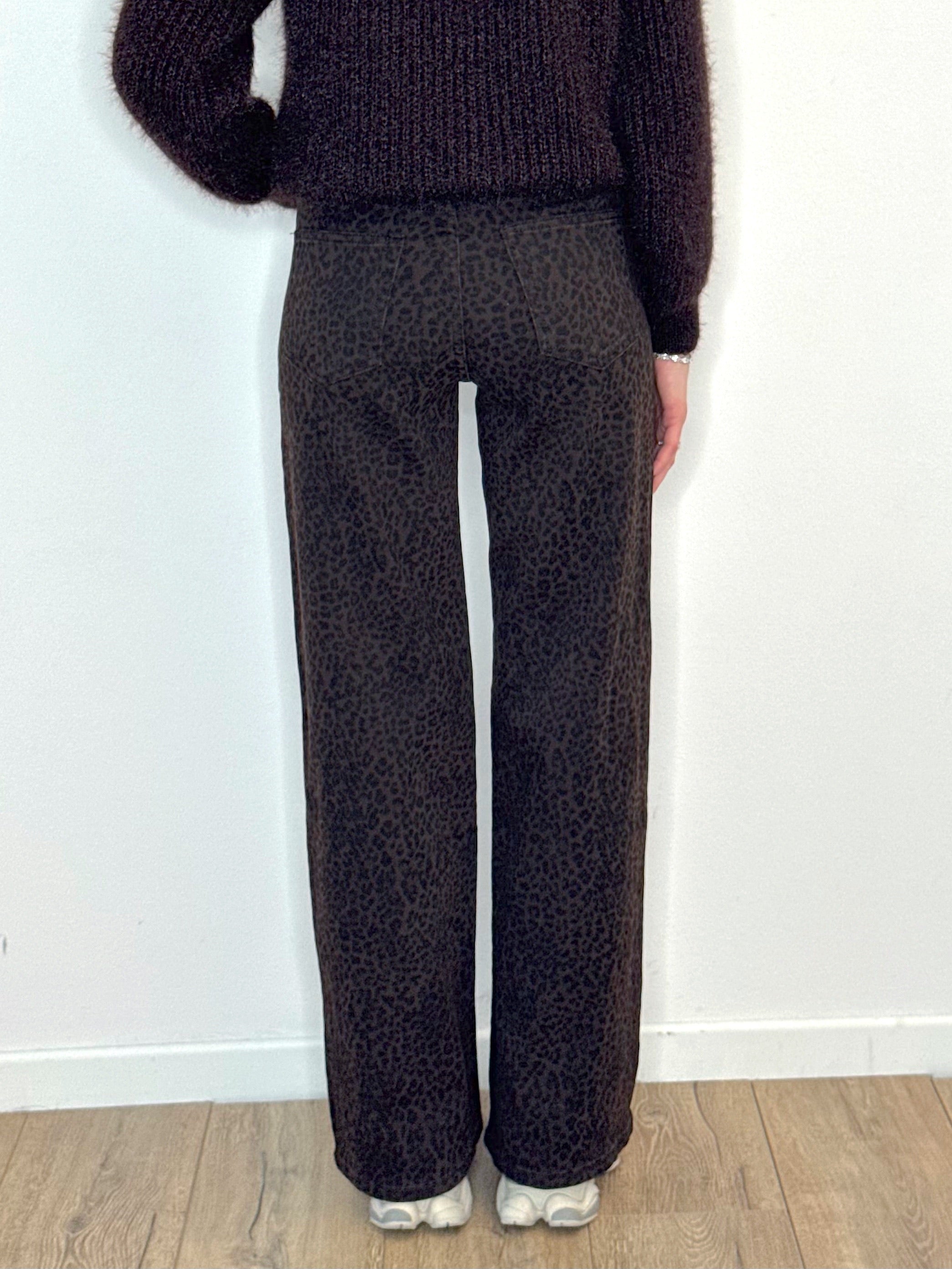 DENIM STRAIGHT CHOCOLATE ANIMALIER