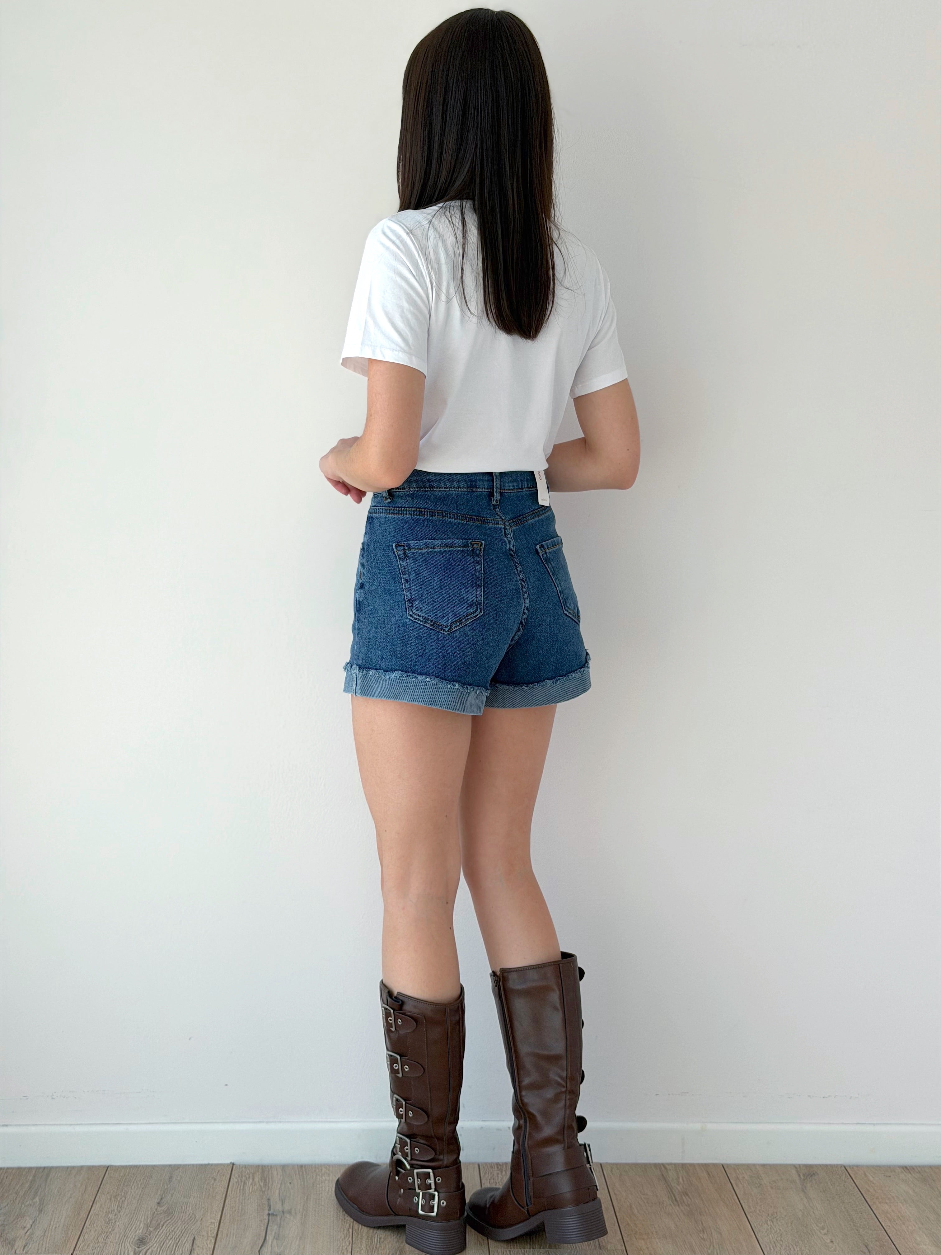 SHORTS DENIM LAVAGGIO MEDIO