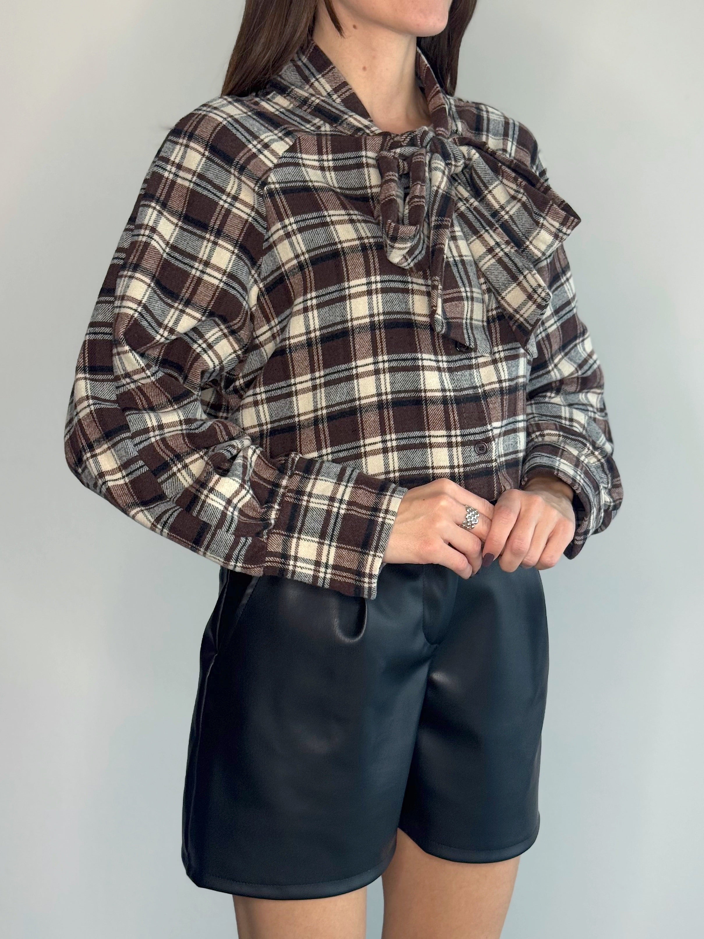 CAMICIA WOOD FLANELLA CON FIOCCO