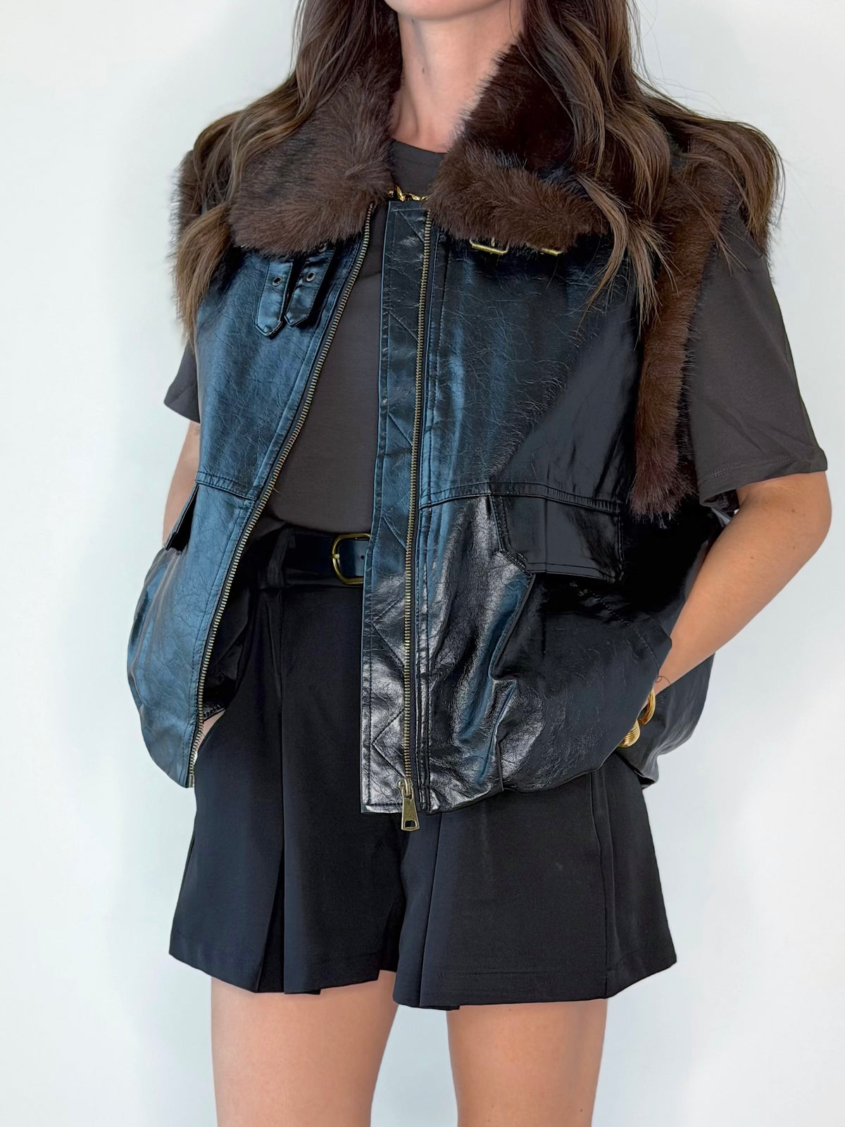 SHORTS FARFALLA CON PENCE & CINTURA