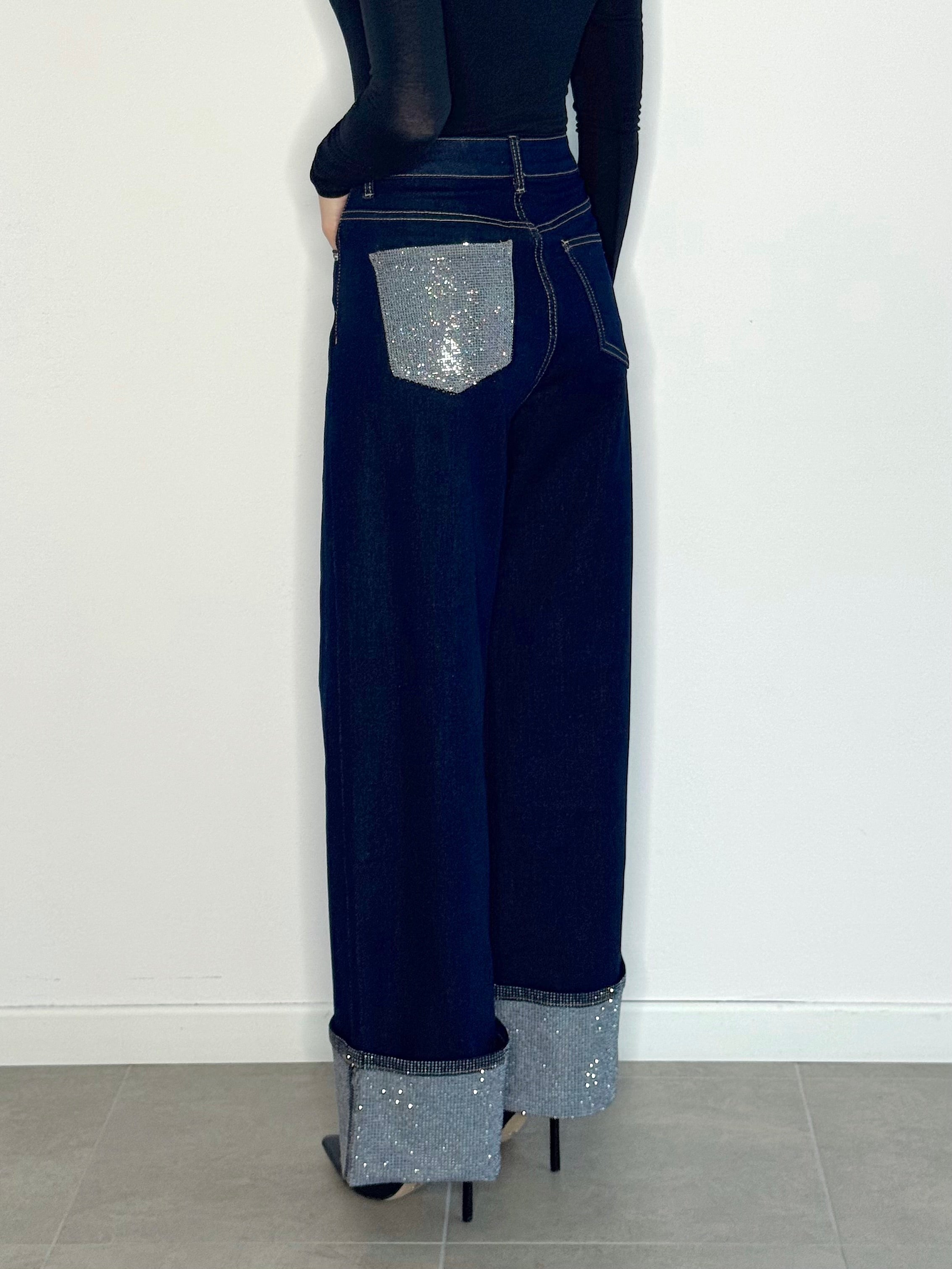 DENIM CRYSTAL CON RISVOLTO