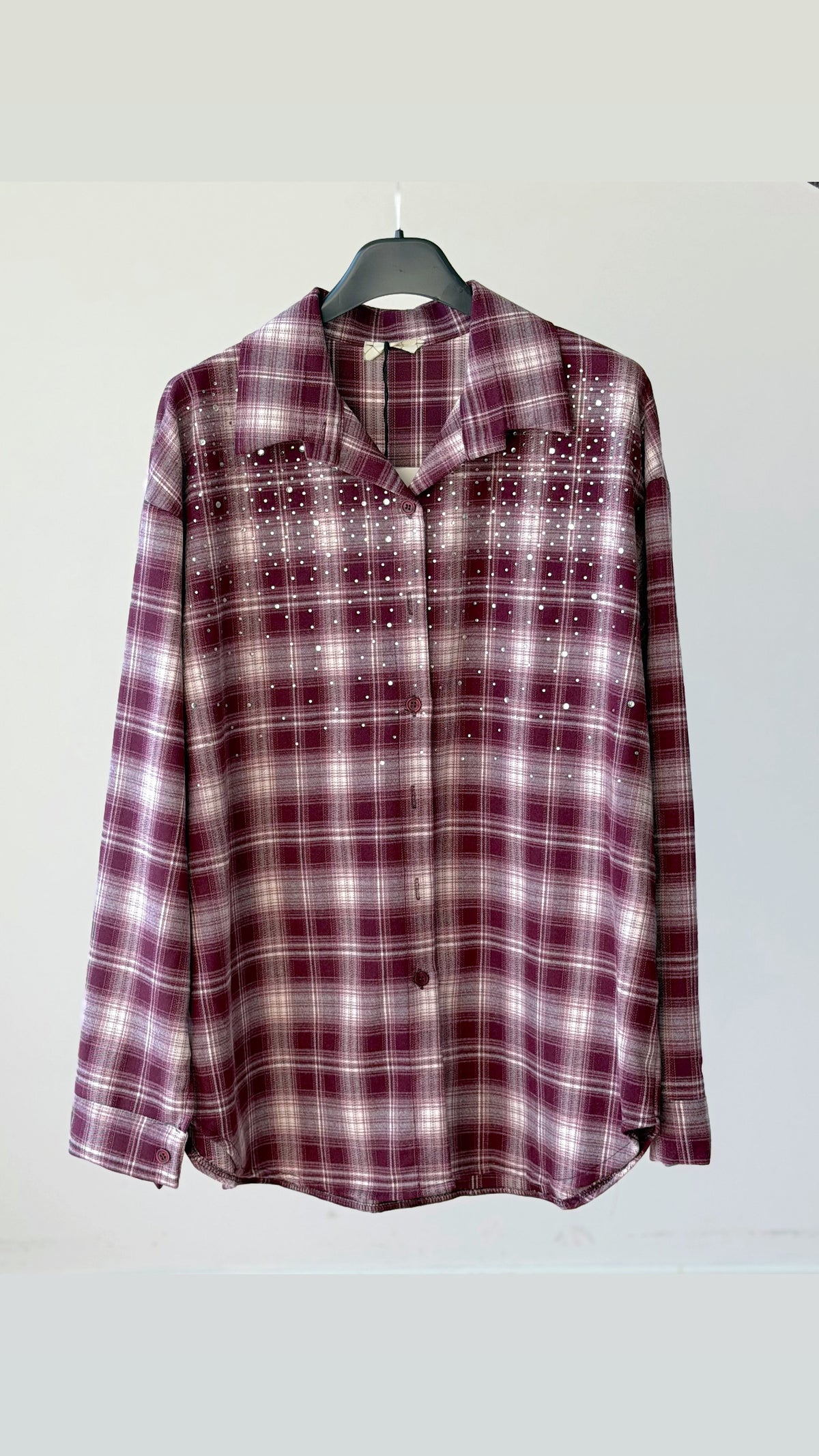 CAMICIA FLANELLA CON BRILLANTINI