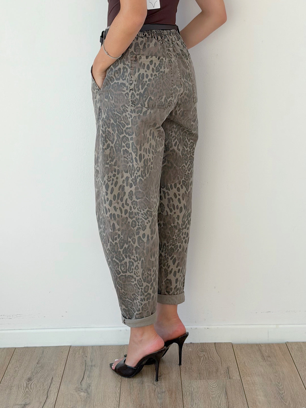 PANTALONE ANIMALIER BALLOON SABBIATO