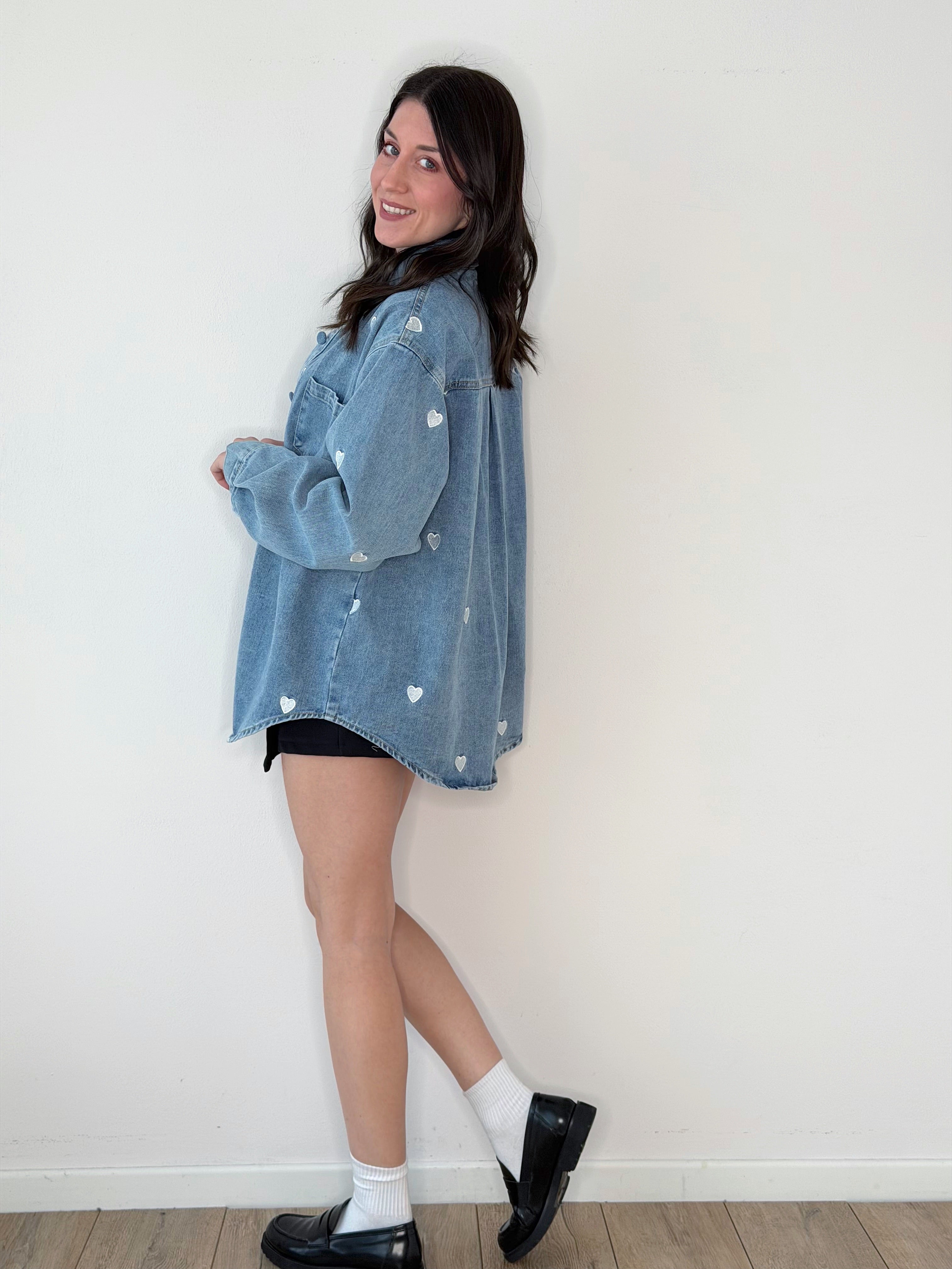 CAMICIONA DENIM CUORICINI