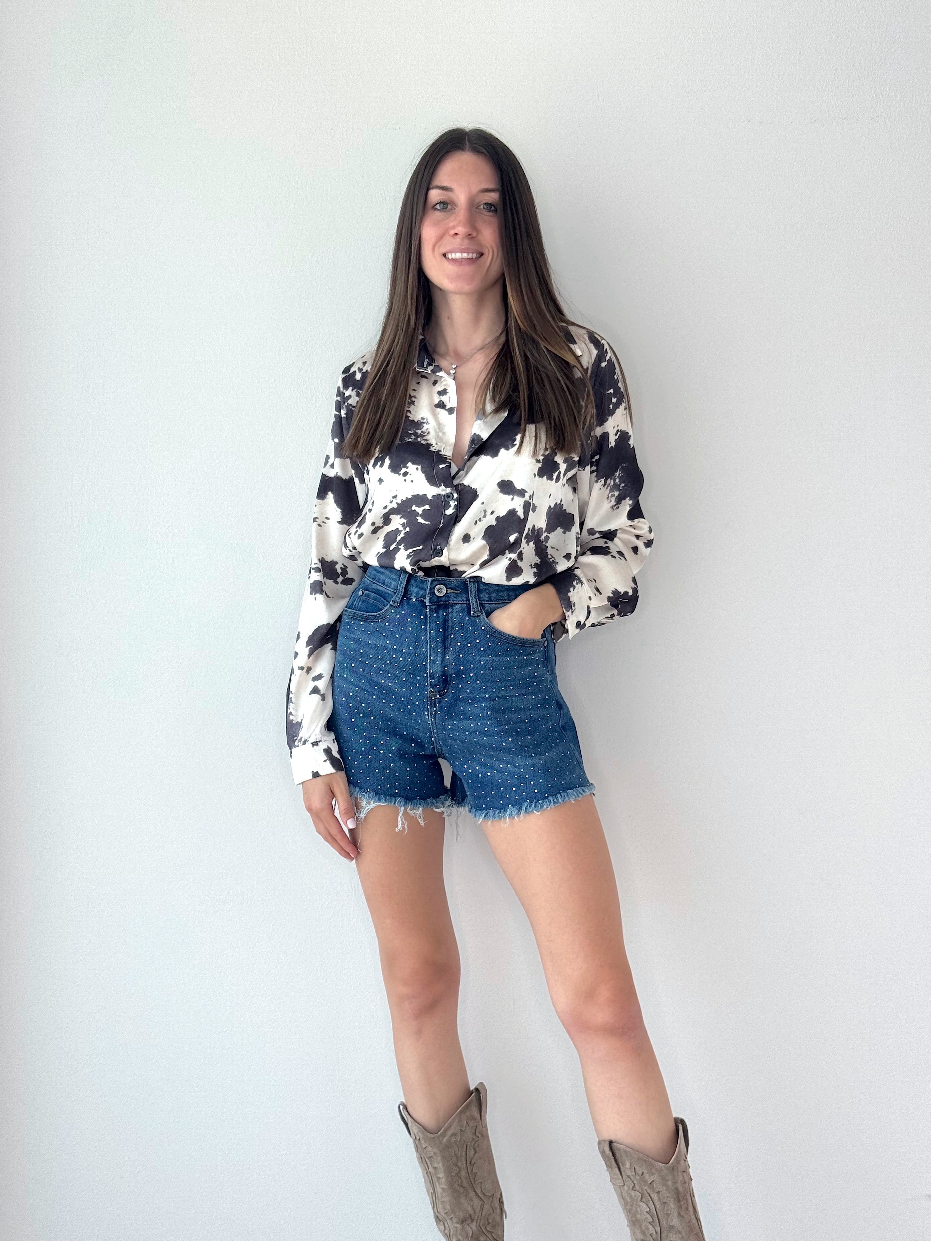 CAMICIA RASO COW PRINT