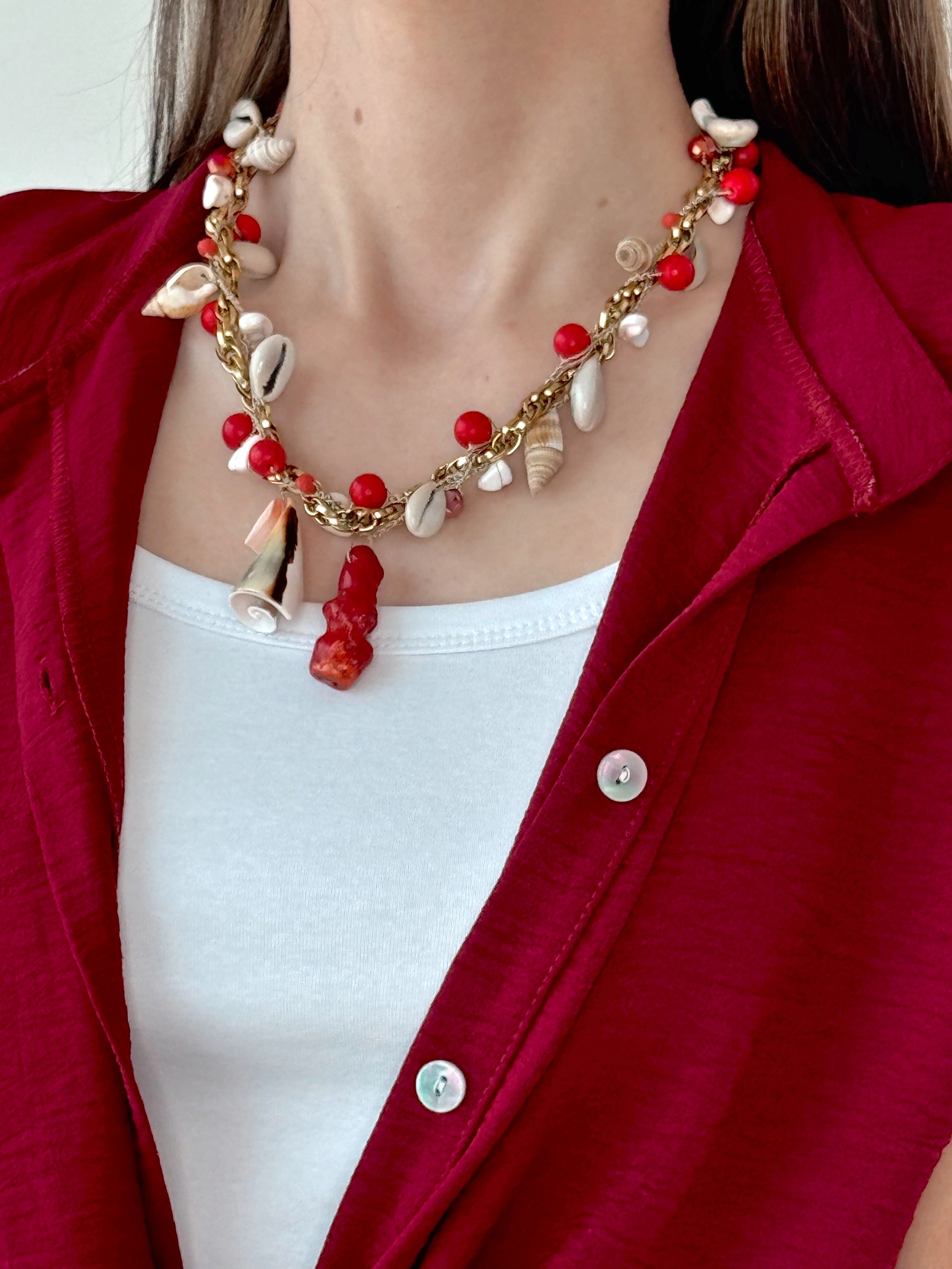 COLLANA CONCHIGLIE & CORALLI