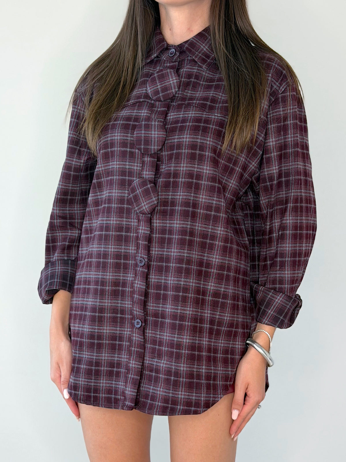 CAMICIA QUADRI IN FLANELLA CON MAXI BOTTONI ( REMOVIBILI )